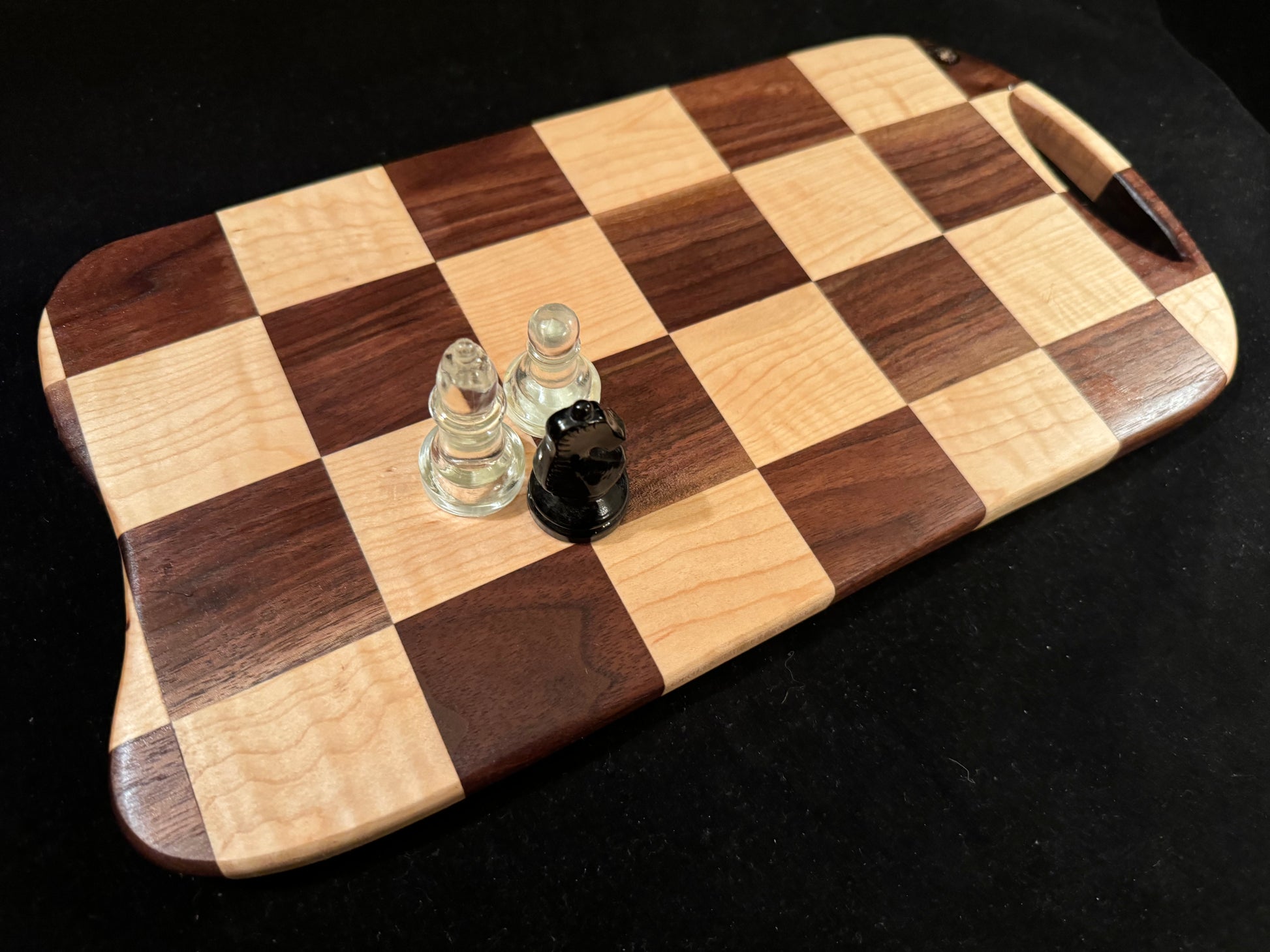 BLOSM | Cutting Board 13.5x 9.5". "Queen’s Gambit". Walnut, Maple. Designed and Handcrafted in California. - BLOSM | Blossom Woodworking