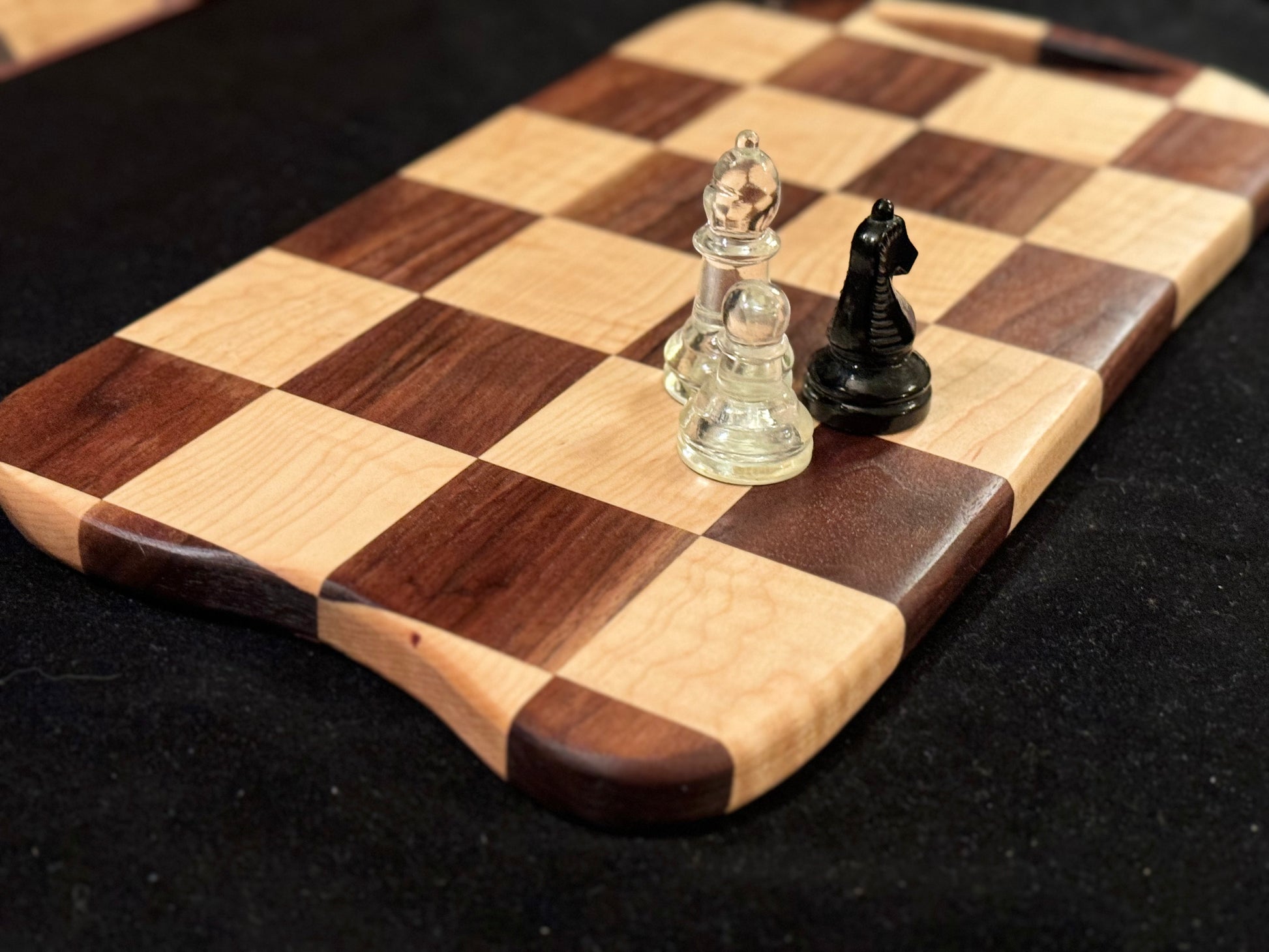 BLOSM | Cutting Board 13.5x 9.5". "Queen’s Gambit". Walnut, Maple. Designed and Handcrafted in California. - BLOSM | Blossom Woodworking