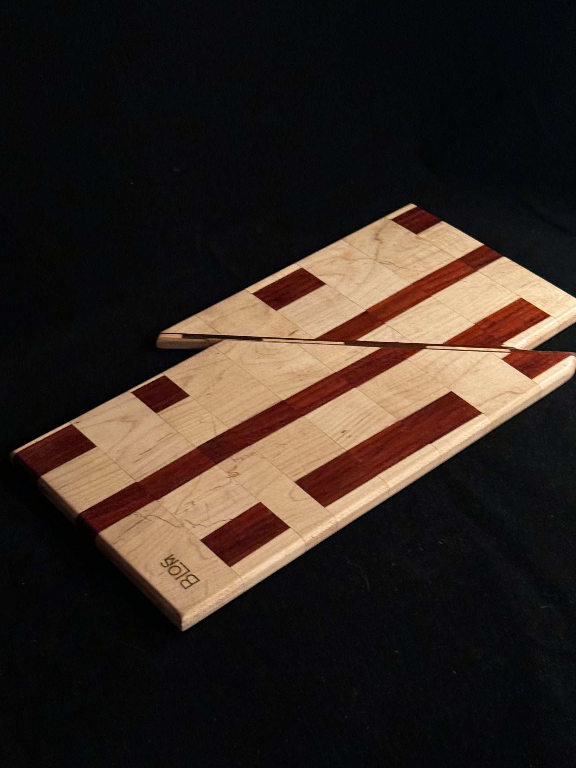 BLOSM | Cutting Boards 15"x 10". "The Glitch IRL ". African Padauk, Maple. Designed and Handcrafted in California. - BLOSM | Blossom Woodworking