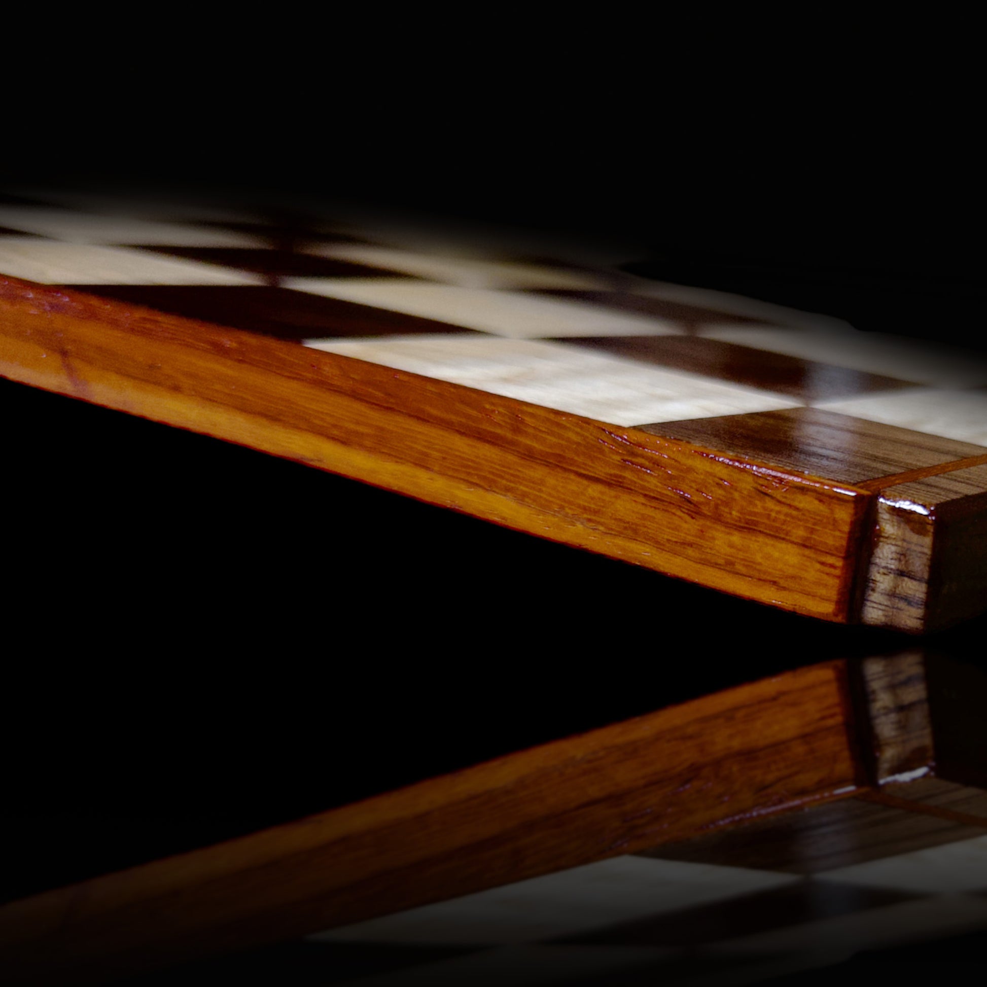 BLOSM | Original | Cutting Board. Checkered (Chess Design)  16in x 9in. Exotic hardwood: Walnut, Maple and Padauk. Limited run design. This one is 1 out of 2 pieces. Luxury, unique, artisan, high-end, handcrafted in USA. - BLOSM | Blossom Woodworking