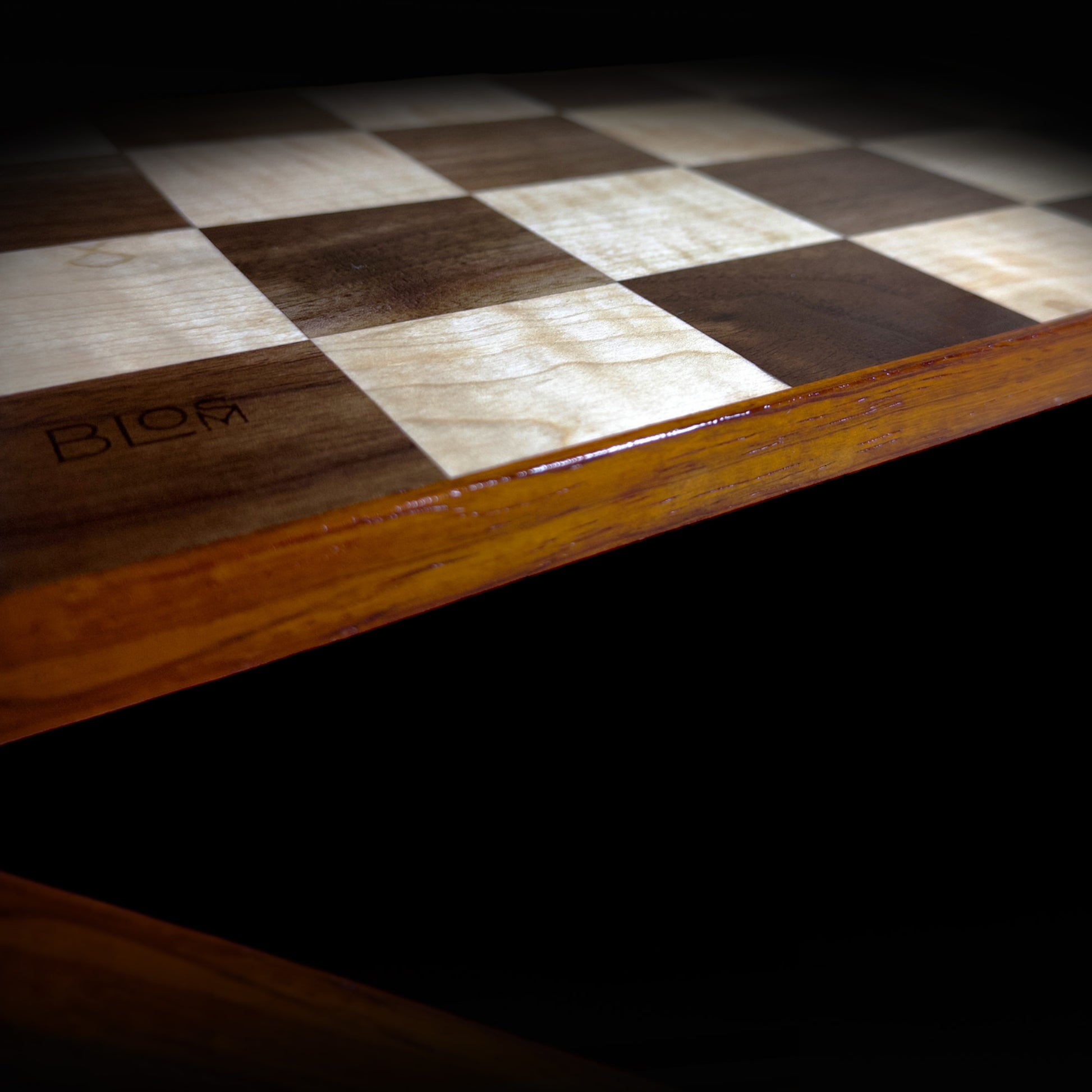 BLOSM | Original | Cutting Board. Checkered (Chess Design)  16in x 9in. Exotic hardwood: Walnut, Maple and Padauk. Limited run design. This one is 1 out of 2 pieces. Luxury, unique, artisan, high-end, handcrafted in USA. - BLOSM | Blossom Woodworking