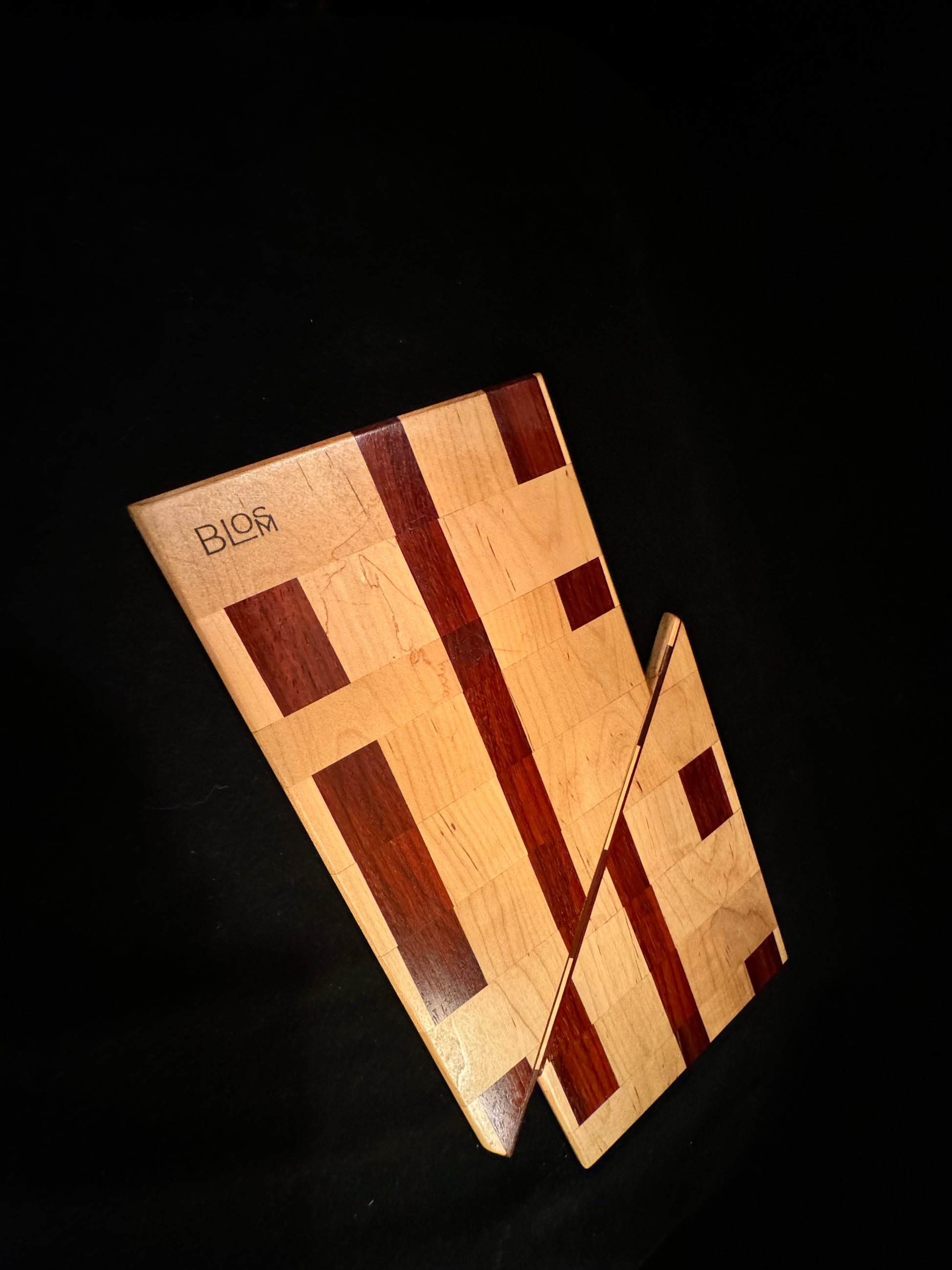 BLOSM | Cutting Boards 15"x 10". "The Glitch IRL ". African Padauk, Maple. Designed and Handcrafted in California. - BLOSM | Blossom Woodworking