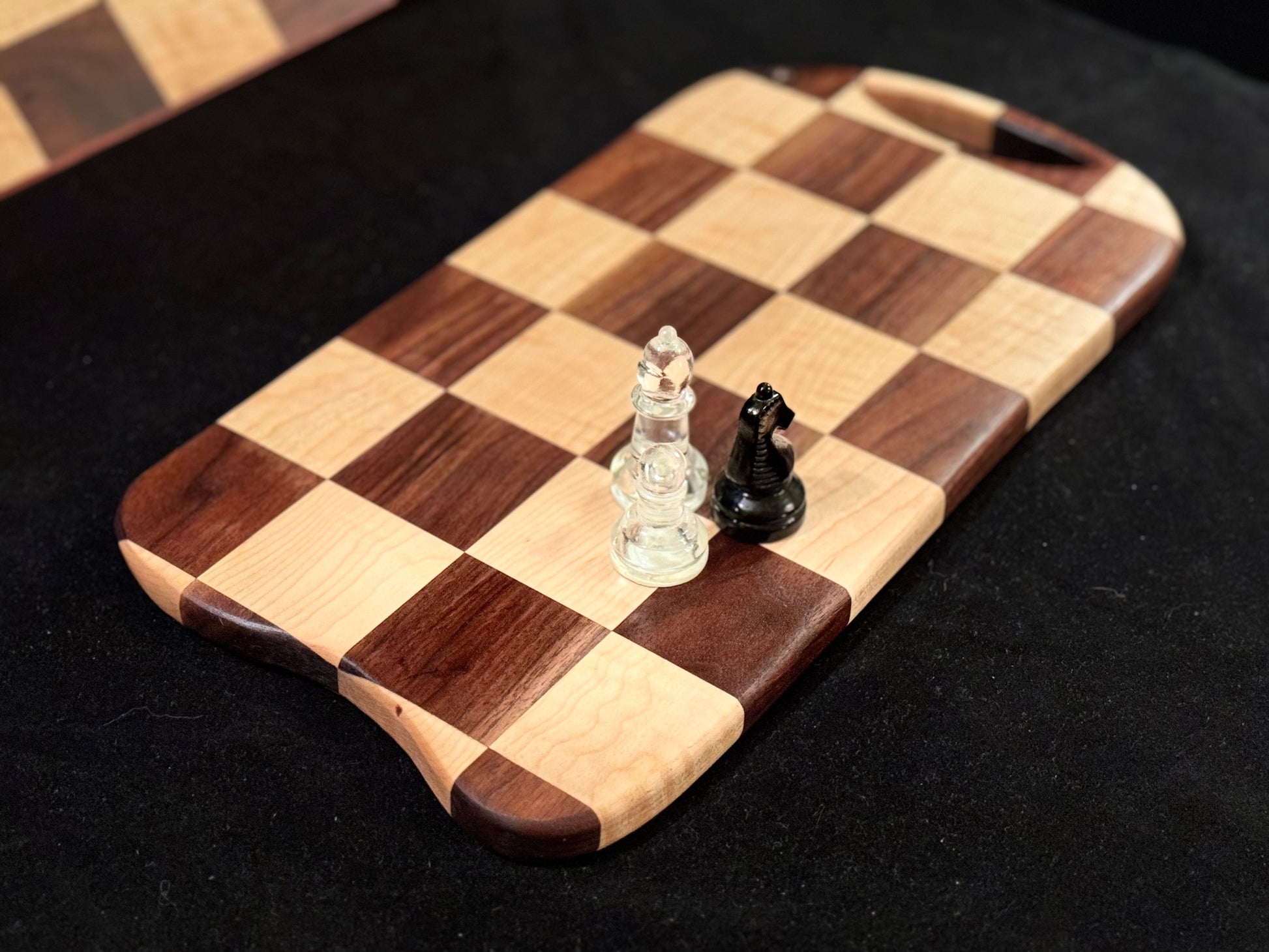 BLOSM | Cutting Board 13.5x 9.5". "Queen’s Gambit". Walnut, Maple. Designed and Handcrafted in California. - BLOSM | Blossom Woodworking