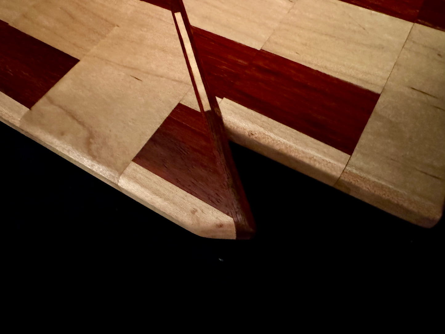 BLOSM | Cutting Boards 15"x 10". "The Glitch IRL ". African Padauk, Maple. Designed and Handcrafted in California. - BLOSM | Blossom Woodworking