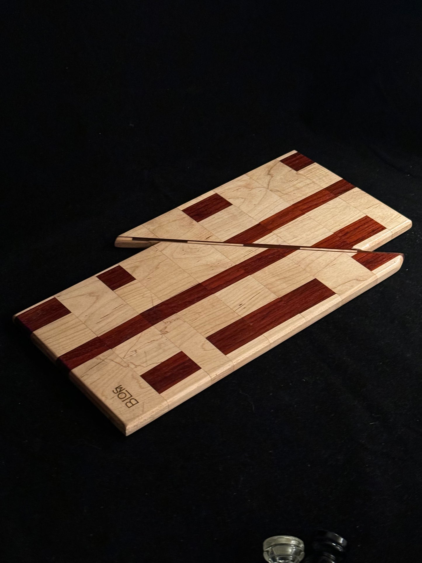 BLOSM | Cutting Boards 15"x 10". "The Glitch IRL ". African Padauk, Maple. Designed and Handcrafted in California. - BLOSM | Blossom Woodworking