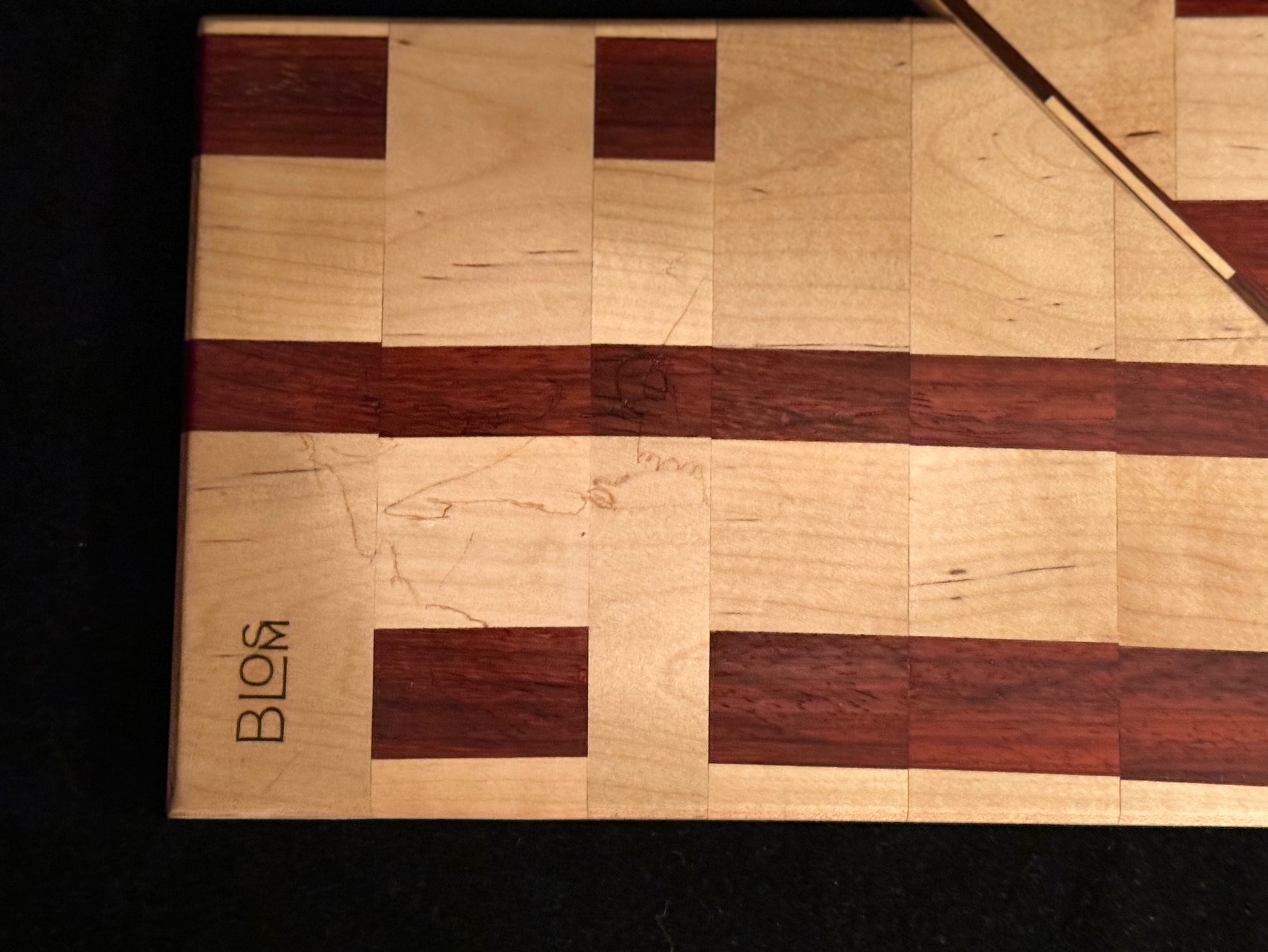 BLOSM | Cutting Boards 15"x 10". "The Glitch IRL ". African Padauk, Maple. Designed and Handcrafted in California. - BLOSM | Blossom Woodworking