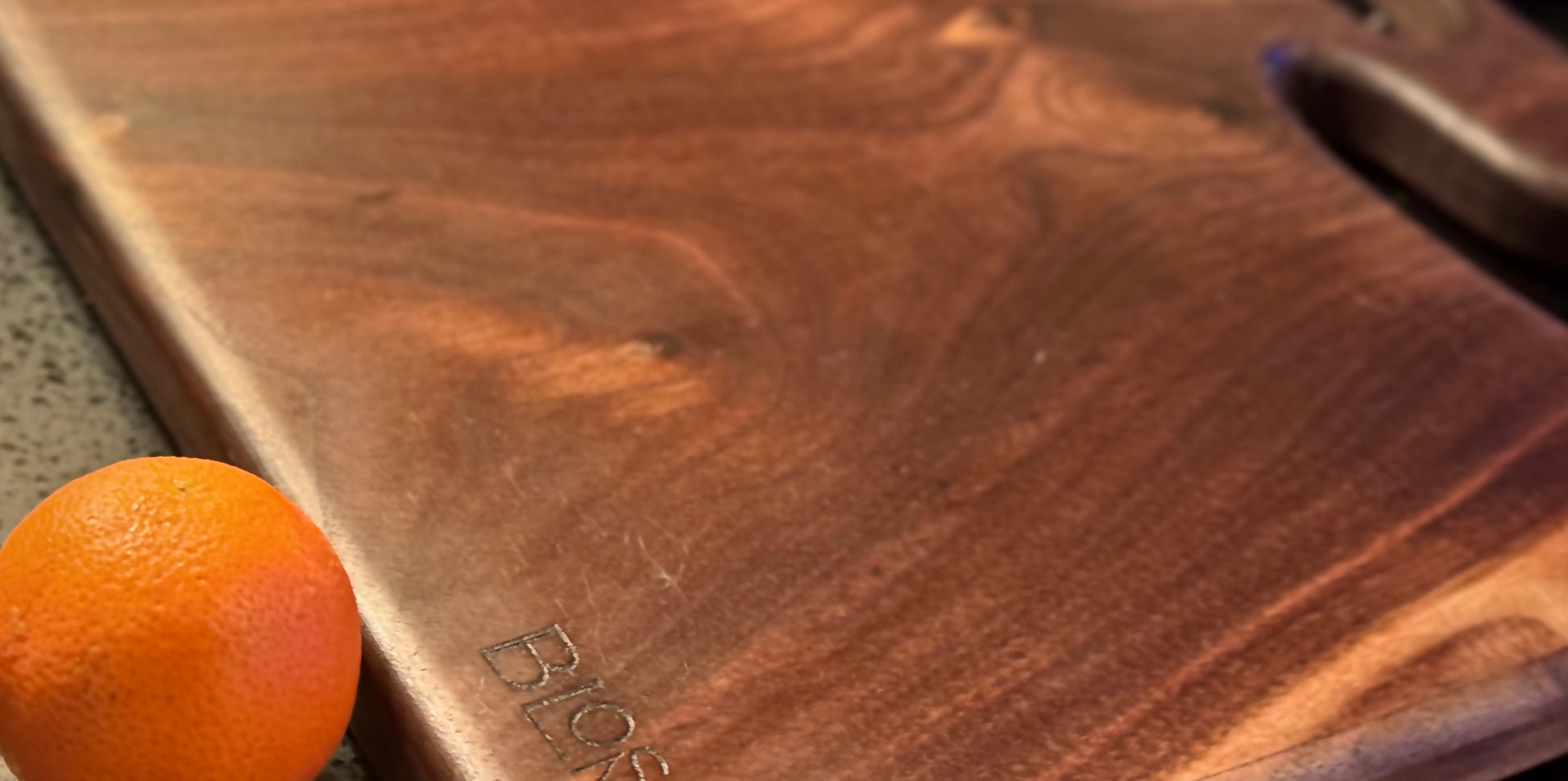 BLOSM | Cutting Board 15"x 12” with handle. Walnut. Designed and Handcrafted in California. - BLOSM | Blossom Woodworking