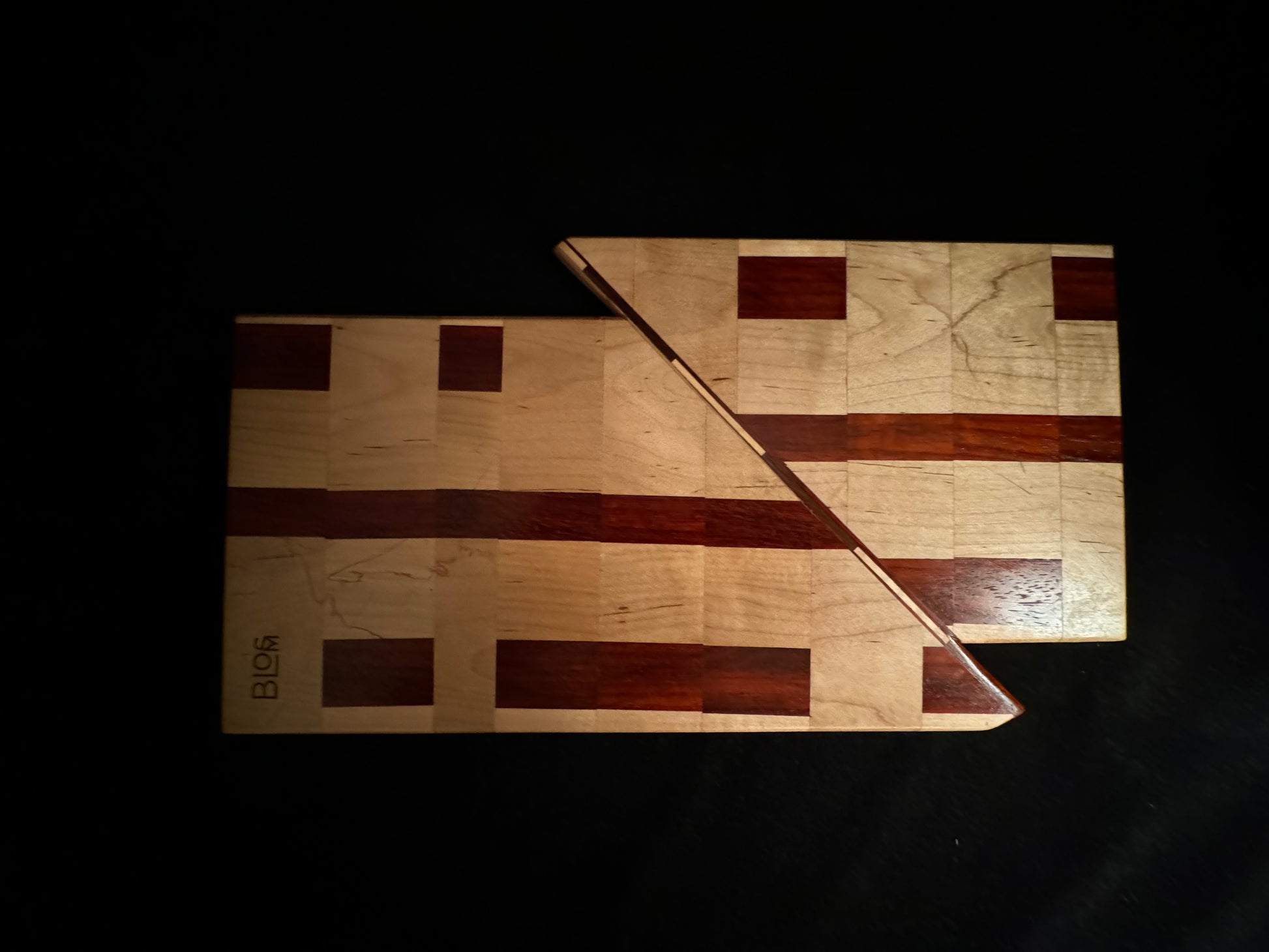 BLOSM | Cutting Boards 15"x 10". "The Glitch IRL ". African Padauk, Maple. Designed and Handcrafted in California. - BLOSM | Blossom Woodworking