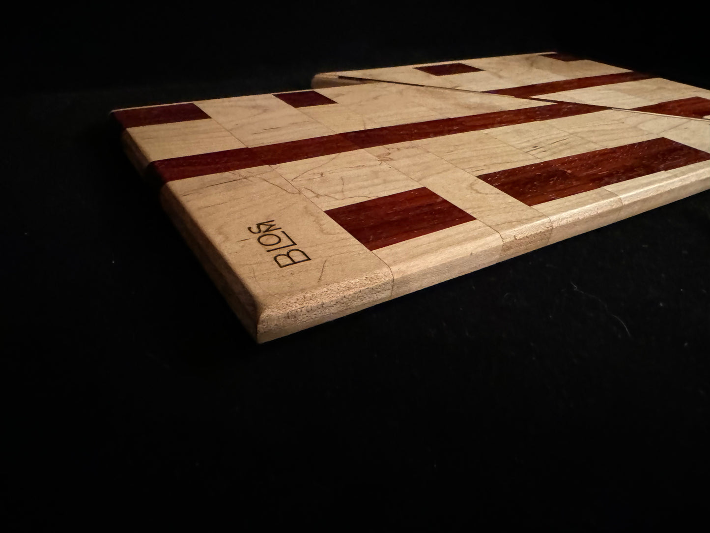 BLOSM | Cutting Boards 15"x 10". "The Glitch IRL ". African Padauk, Maple. Designed and Handcrafted in California. - BLOSM | Blossom Woodworking