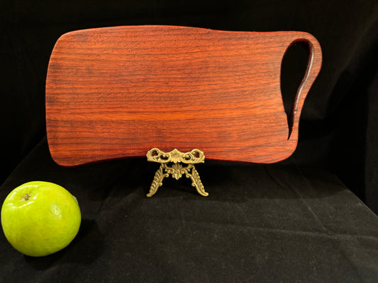 BLOSM | Cutting Board 15"x 10" with a handle. "REDteardrop". African Padauk. Designed and Handcrafted in California. - BLOSM | Blossom Woodworking