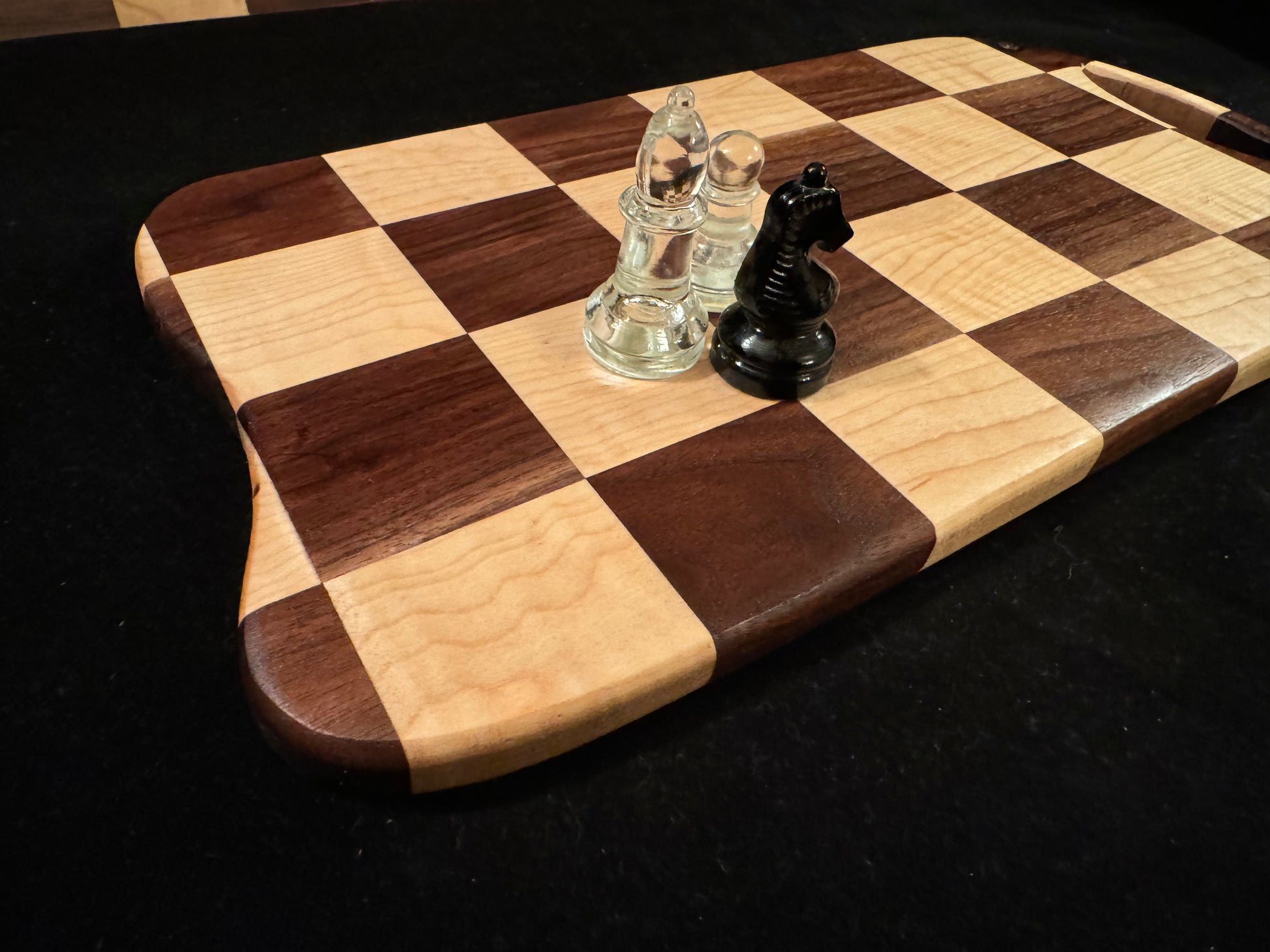 BLOSM | Cutting Board 13.5x 9.5". "Queen’s Gambit". Walnut, Maple. Designed and Handcrafted in California. - BLOSM | Blossom Woodworking