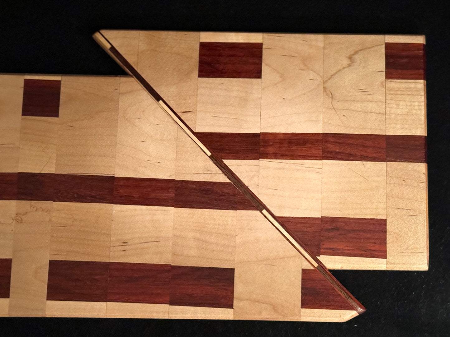 BLOSM | Cutting Boards 15"x 10". "The Glitch IRL ". African Padauk, Maple. Designed and Handcrafted in California. - BLOSM | Blossom Woodworking