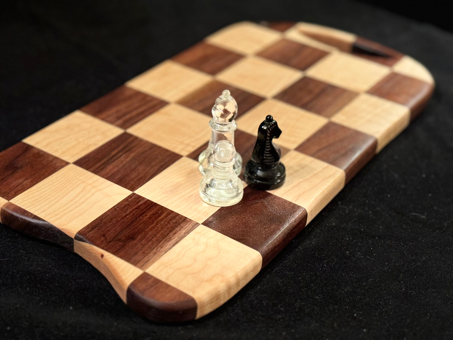 BLOSM | Cutting Board 13.5x 9.5". "Queen’s Gambit". Walnut, Maple. Designed and Handcrafted in California. - BLOSM | Blossom Woodworking