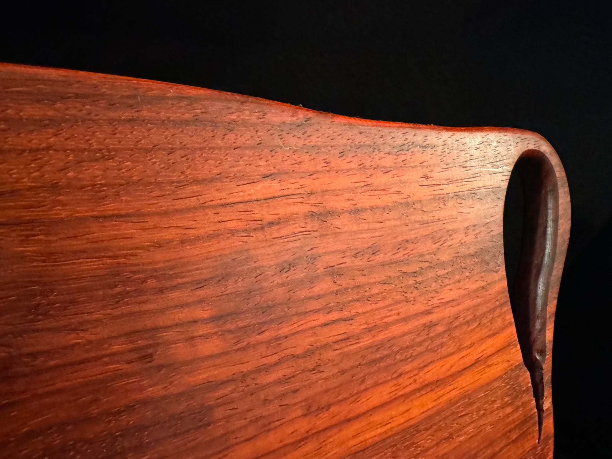 BLOSM | Cutting Board 15"x 10" with a handle. "REDteardrop". African Padauk. Designed and Handcrafted in California. - BLOSM | Blossom Woodworking