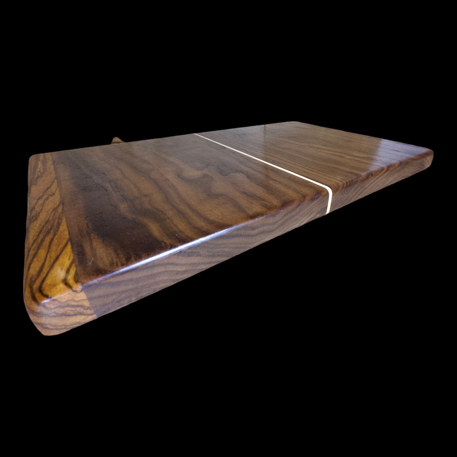 BLOSM | Original | Zebra Line | Cutting Board. Walnut, Maple and Zebra wood. Thick, 1in height x 18in x 12 in. Limited run. Elegant, luxury, unique design, artisan, high-end, handcrafted in USA. - BLOSM | Blossom Woodworking