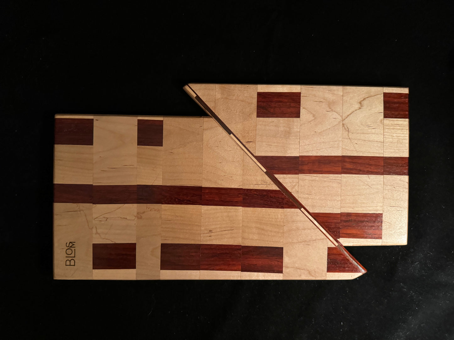 BLOSM | Cutting Boards 15"x 10". "The Glitch IRL ". African Padauk, Maple. Designed and Handcrafted in California. - BLOSM | Blossom Woodworking