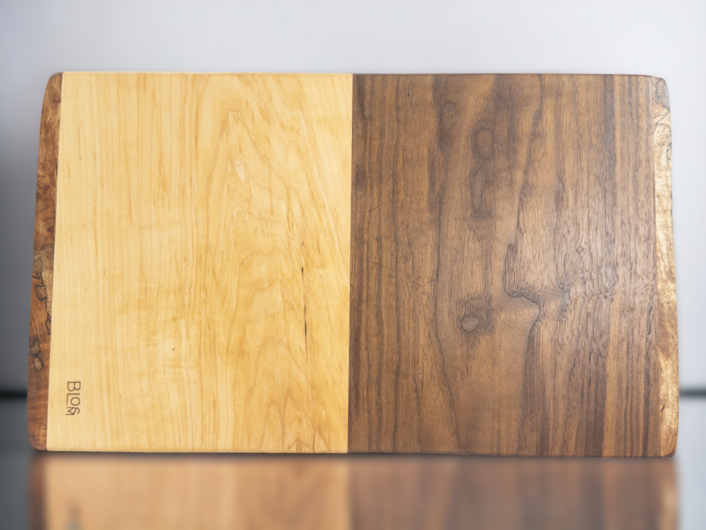 BLOSM | Original | Spalted Line | Cutting Board. Walnut, Maple and Spalted Maple. Thick, 20in x 12in x 1in. Limited run. Elegant, luxury, unique design, artisan, high-end, handcrafted in USA. - BLOSM | Blossom Woodworking