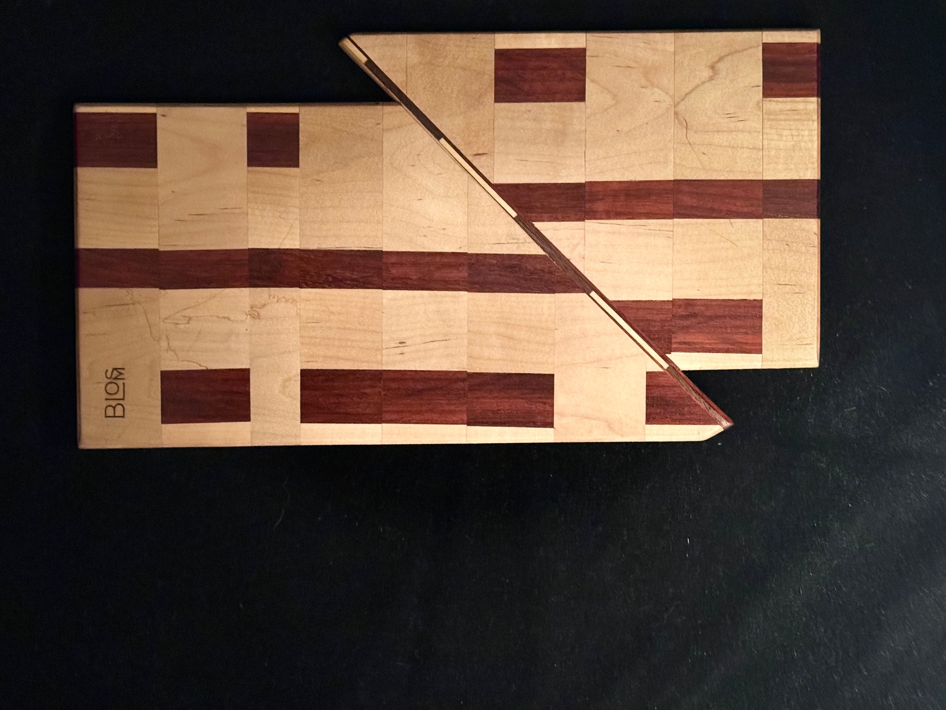 BLOSM | Cutting Boards 15"x 10". "The Glitch IRL ". African Padauk, Maple. Designed and Handcrafted in California. - BLOSM | Blossom Woodworking