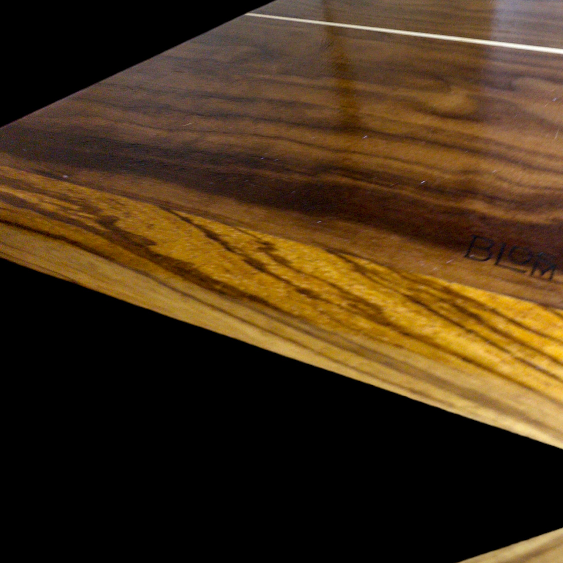 BLOSM | Original | Zebra Line | Cutting Board. Walnut, Maple and Zebra wood. Thick, 1in height x 18in x 12 in. Limited run. Elegant, luxury, unique design, artisan, high-end, handcrafted in USA. - BLOSM | Blossom Woodworking