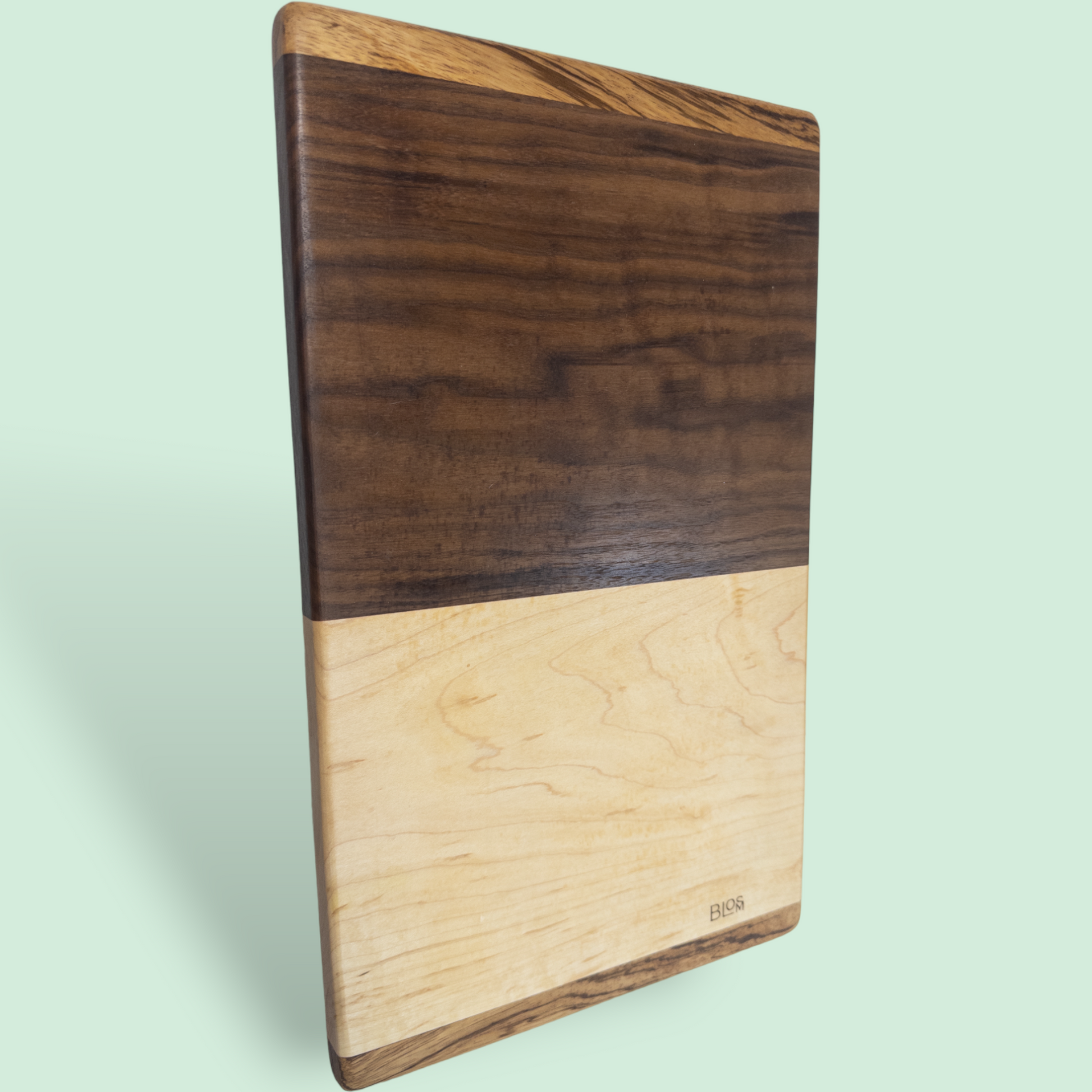 BLOSM | Original | Zebra Line | Cutting Board. Walnut, Maple and Zebra wood. Thick, 1in height x 18in x 10 in. Limited run. Elegant, luxury, unique design, artisan, high-end, handcrafted in USA. - BLOSM | Blossom Woodworking