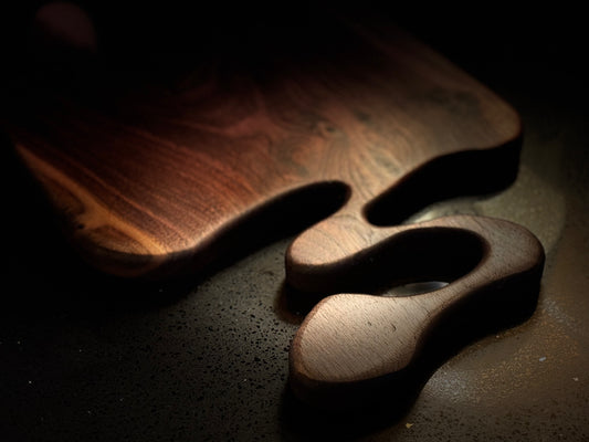BLOSM | Cutting Board 15"x 12” with handle. Walnut. Designed and Handcrafted in California. - BLOSM | Blossom Woodworking