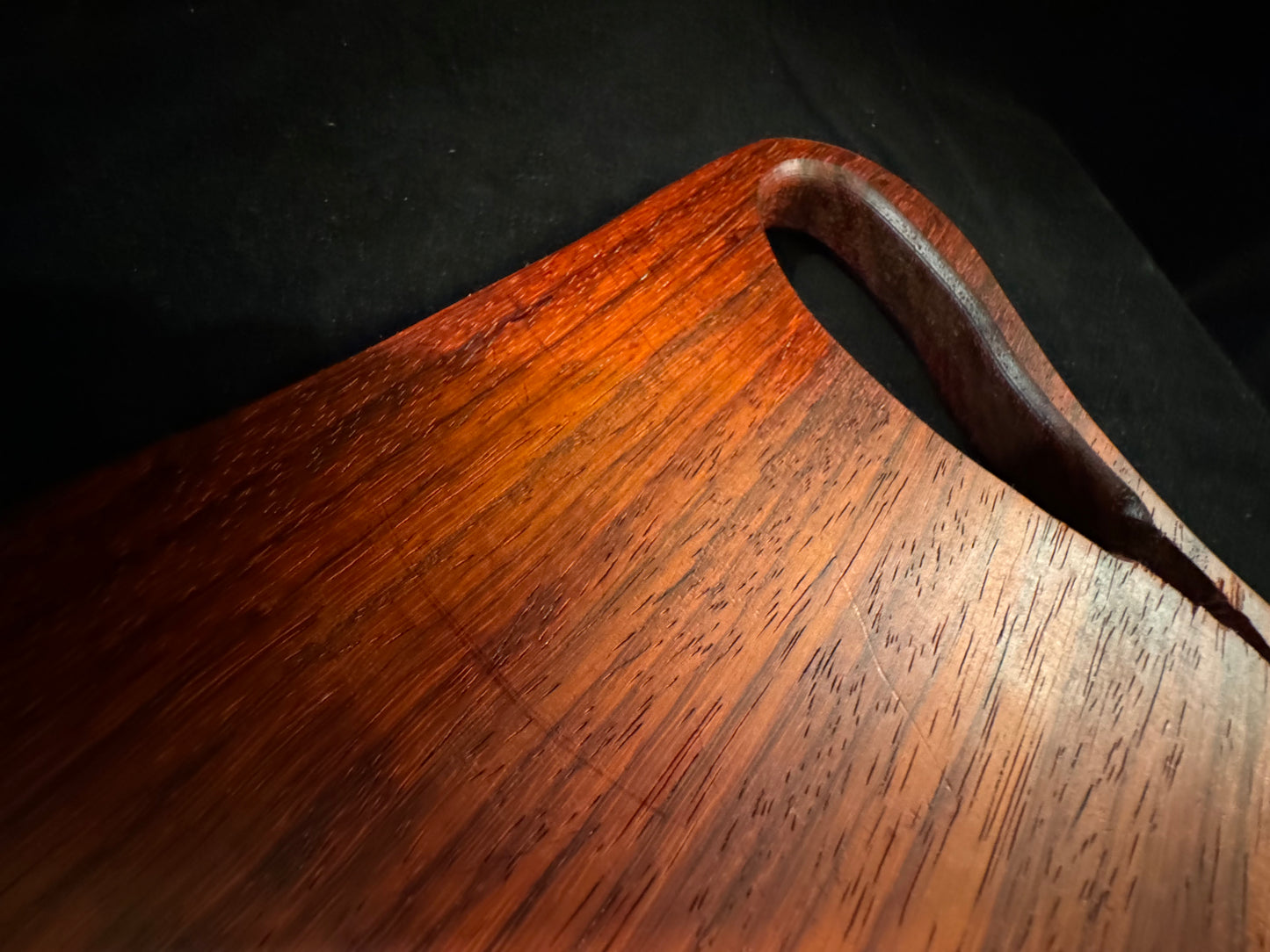 BLOSM | Cutting Board 15"x 10" with a handle. "REDteardrop". African Padauk. Designed and Handcrafted in California. - BLOSM | Blossom Woodworking