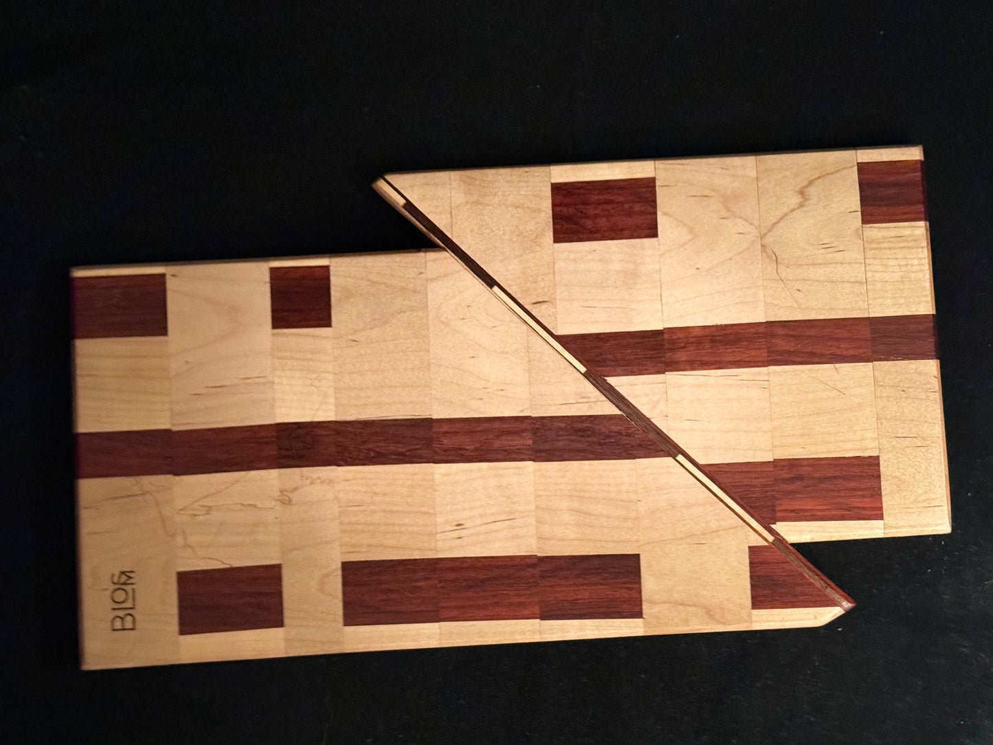 BLOSM | Cutting Boards 15"x 10". "The Glitch IRL ". African Padauk, Maple. Designed and Handcrafted in California. - BLOSM | Blossom Woodworking