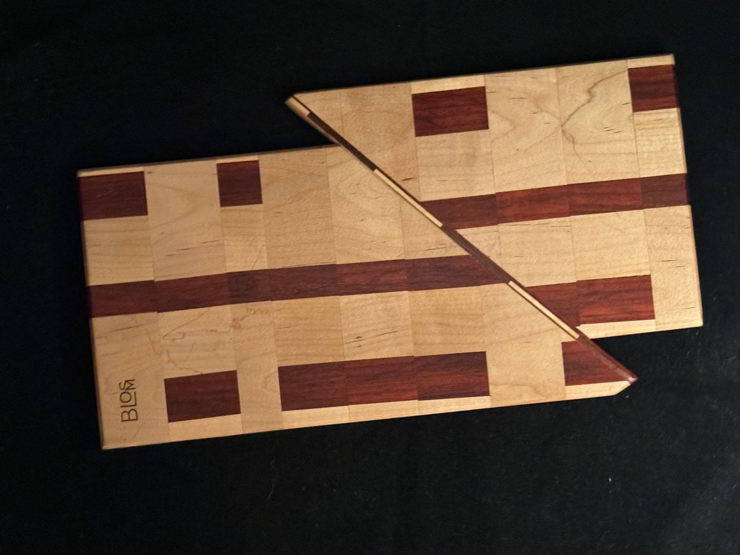 BLOSM | Cutting Boards 15"x 10". "The Glitch IRL ". African Padauk, Maple. Designed and Handcrafted in California. - BLOSM | Blossom Woodworking
