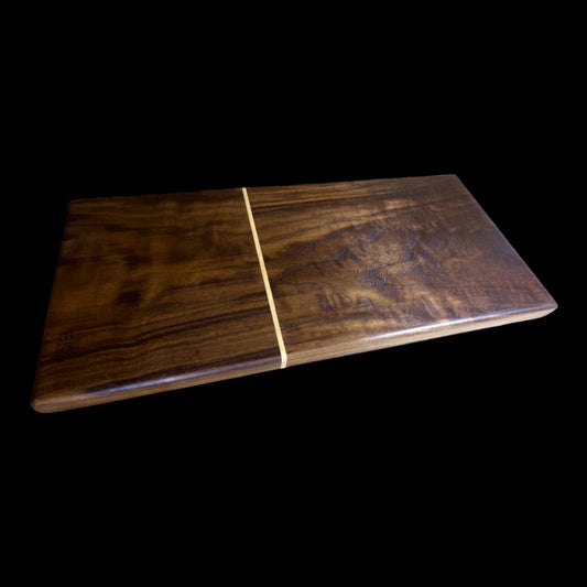 BLOSM | Original | Cutting Board. Walnut with maple inlay / insert. Thick, 1in height x 18in x 8.25in. Limited run design. Elegant luxury, unique design, artisan, high-end, handcrafted in USA. - BLOSM | Blossom Woodworking