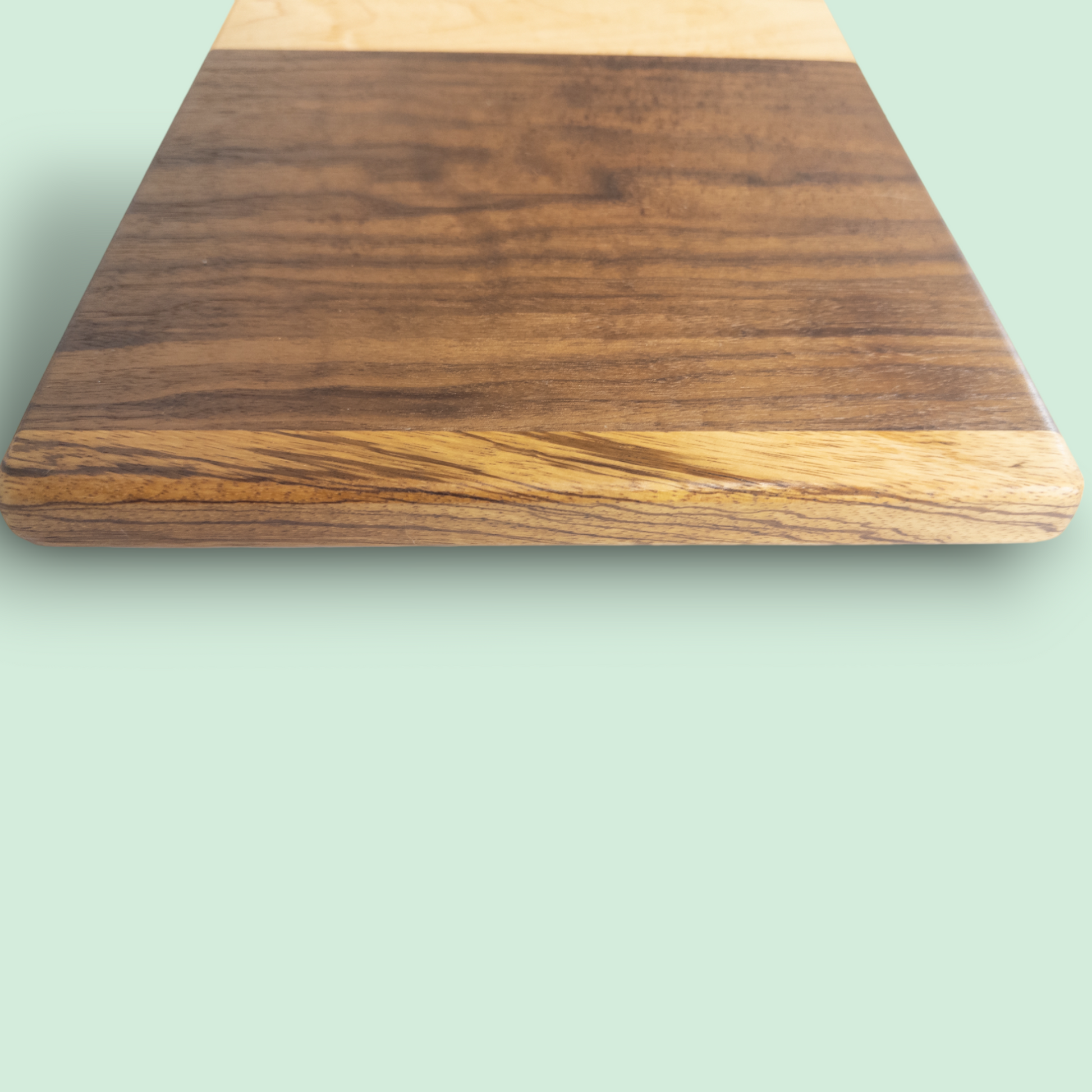 BLOSM | Original | Zebra Line | Cutting Board. Walnut, Maple and Zebra wood. Thick, 1in height x 18in x 10 in. Limited run. Elegant, luxury, unique design, artisan, high-end, handcrafted in USA. - BLOSM | Blossom Woodworking
