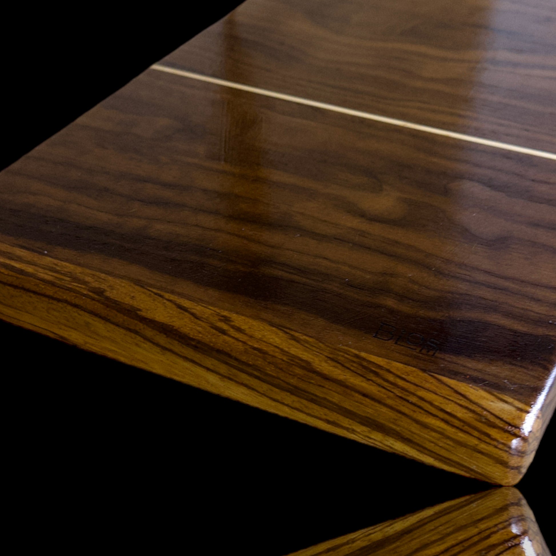 BLOSM | Original | Zebra Line | Cutting Board. Walnut, Maple and Zebra wood. Thick, 1in height x 18in x 12 in. Limited run. Elegant, luxury, unique design, artisan, high-end, handcrafted in USA. - BLOSM | Blossom Woodworking