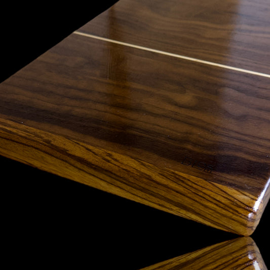 BLOSM | Original | Zebra Line | Cutting Board. Walnut, Maple and Zebra wood. Thick, 1in height x 18in x 12 in. Limited run. Elegant, luxury, unique design, artisan, high-end, handcrafted in USA. - BLOSM | Blossom Woodworking