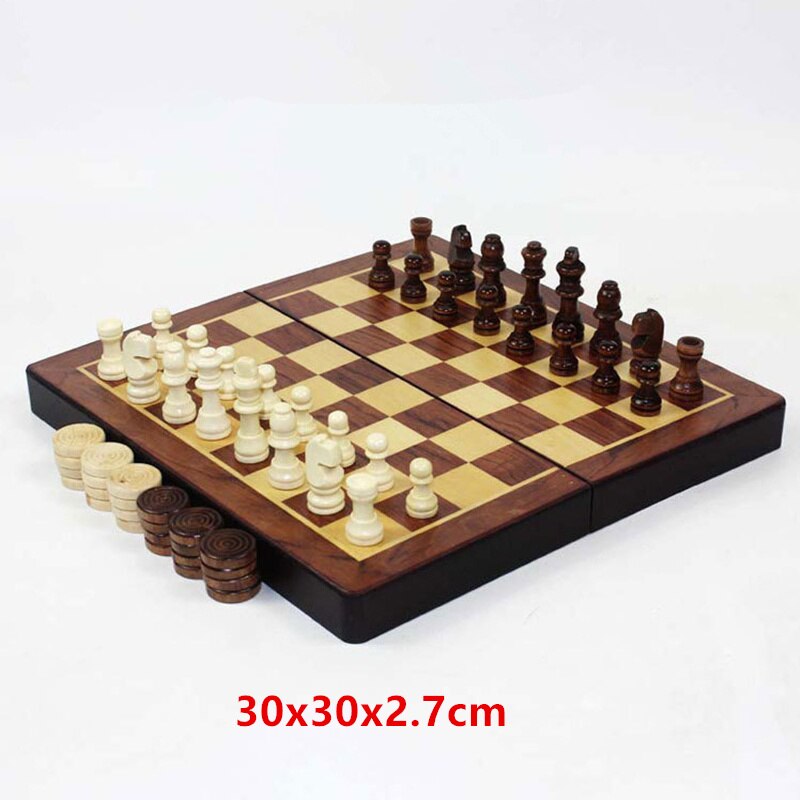 BLOSM | RECOMMENDATION: High End Chess Set Wooden + Two-in-one Checkers pieces. Solid Wood. Folding board with storage. - BLOSM | Blossom Woodworking