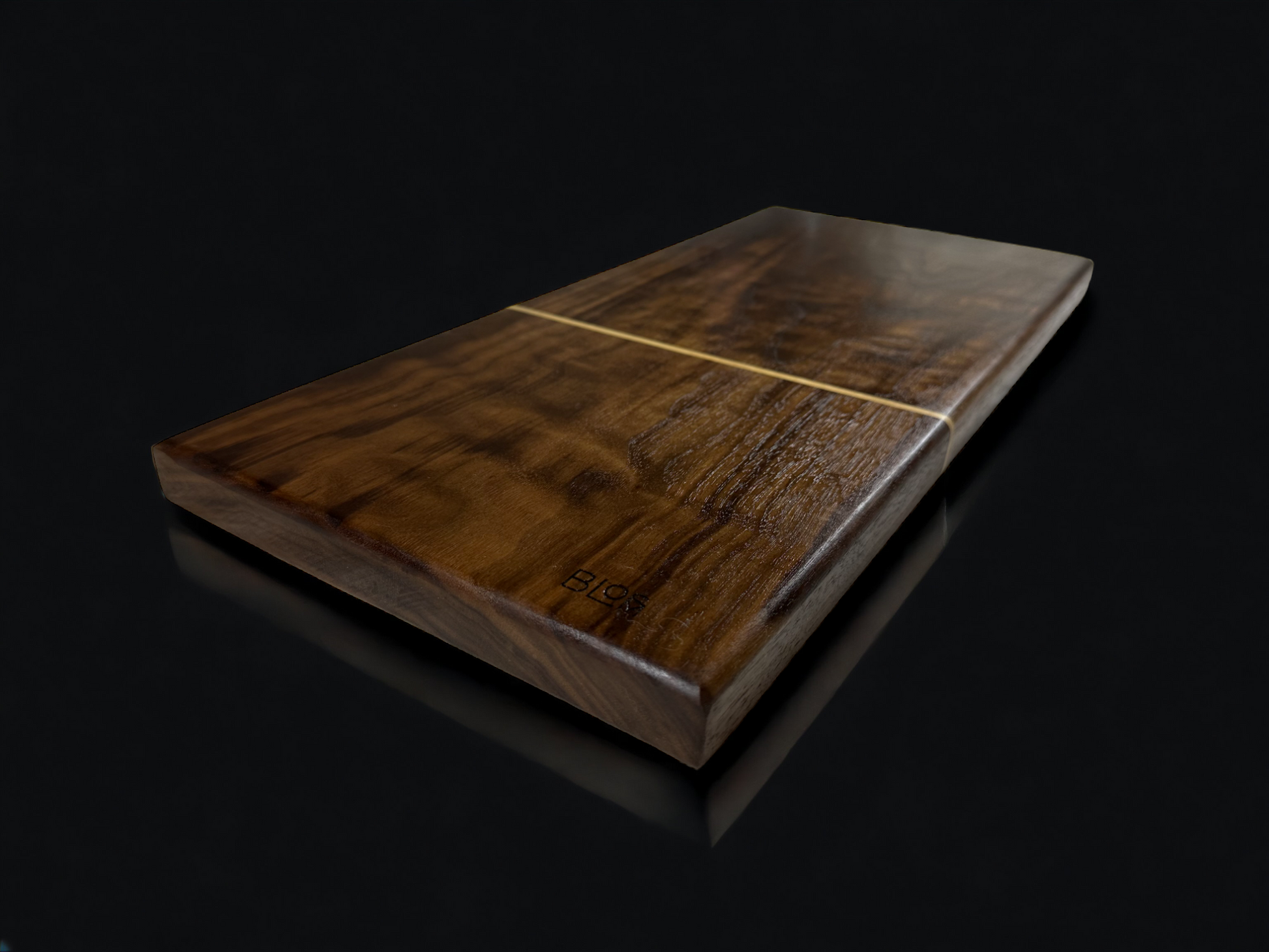 BLOSM | Original | Cutting Board. Walnut with maple inlay / insert. Thick, 1in height x 18in x 8.25in. Limited run design. Elegant luxury, unique design, artisan, high-end, handcrafted in USA. - BLOSM | Blossom Woodworking