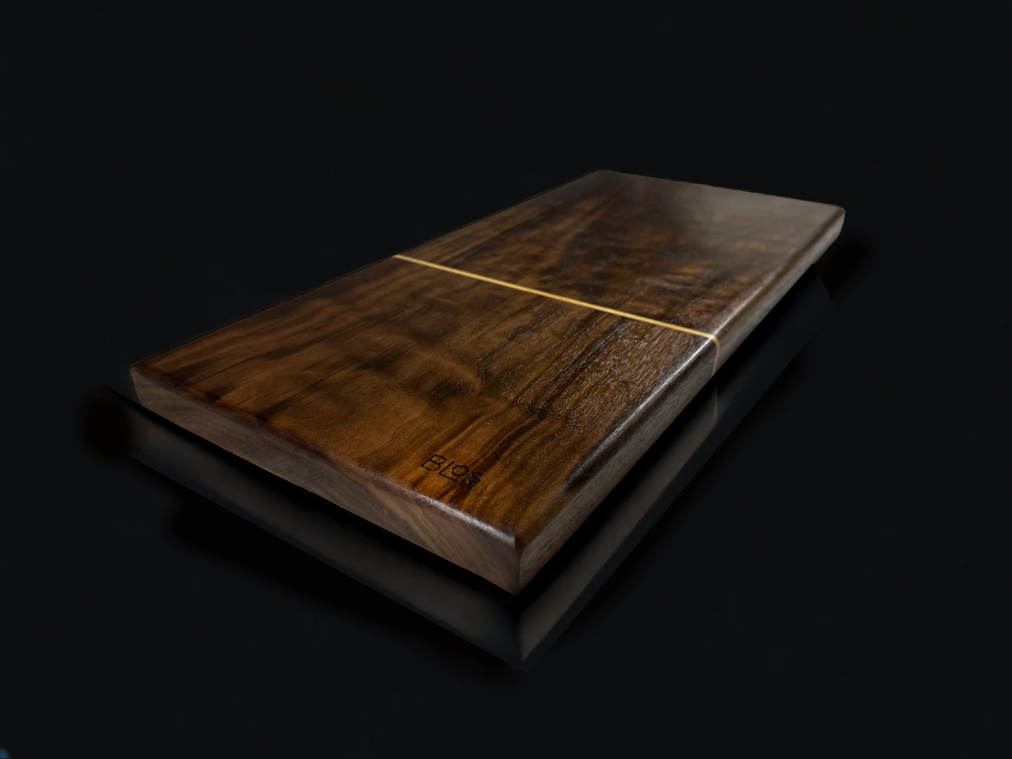 BLOSM | Original | Cutting Board. Walnut with maple inlay / insert. Thick, 1in height x 18in x 8.25in. Limited run design. Elegant luxury, unique design, artisan, high-end, handcrafted in USA. - BLOSM | Blossom Woodworking