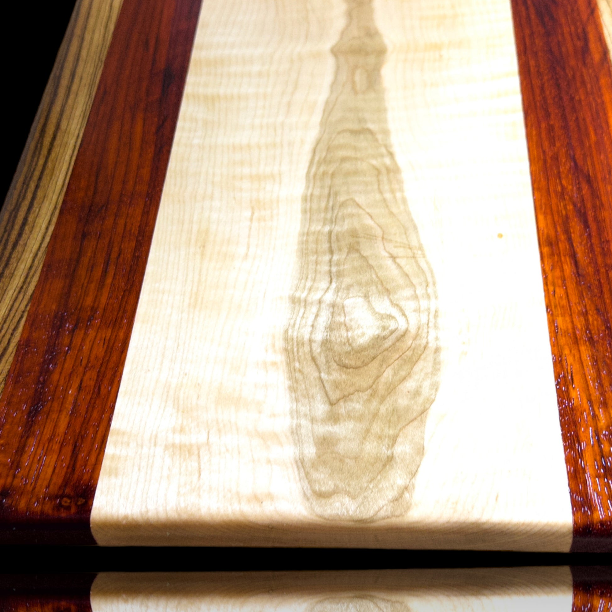 COMING SOON))) BLOSM | Original | Cutting Board. Padauk, Zebra and Maple wood. - BLOSM | Blossom Woodworking