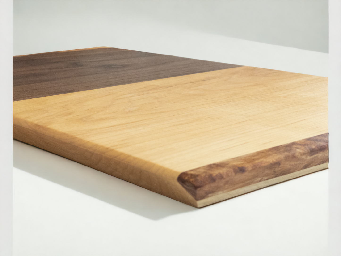 BLOSM | Original | Spalted Line | Cutting Board. Walnut, Maple and Spalted Maple. Thick, 20in x 12in x 1in. Limited run. Elegant, luxury, unique design, artisan, high-end, handcrafted in USA. - BLOSM | Blossom Woodworking