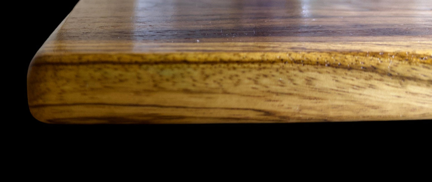 BLOSM | Original | Zebra Line | Cutting Board. Walnut, Maple and Zebra wood. Thick, 1in height x 18in x 12 in. Limited run. Elegant, luxury, unique design, artisan, high-end, handcrafted in USA. - BLOSM | Blossom Woodworking