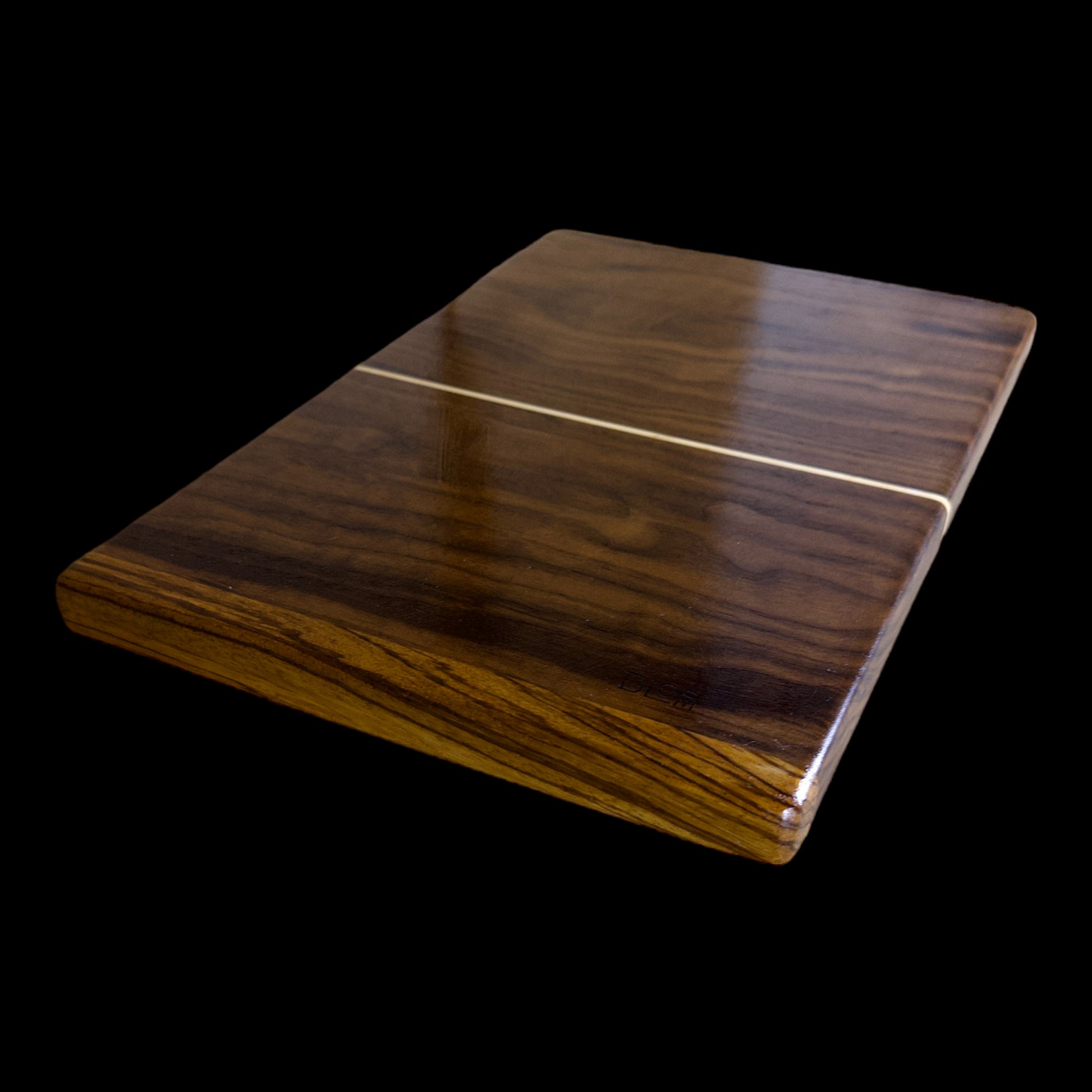BLOSM | Original | Zebra Line | Cutting Board. Walnut, Maple and Zebra wood. Thick, 1in height x 18in x 12 in. Limited run. Elegant, luxury, unique design, artisan, high-end, handcrafted in USA. - BLOSM | Blossom Woodworking