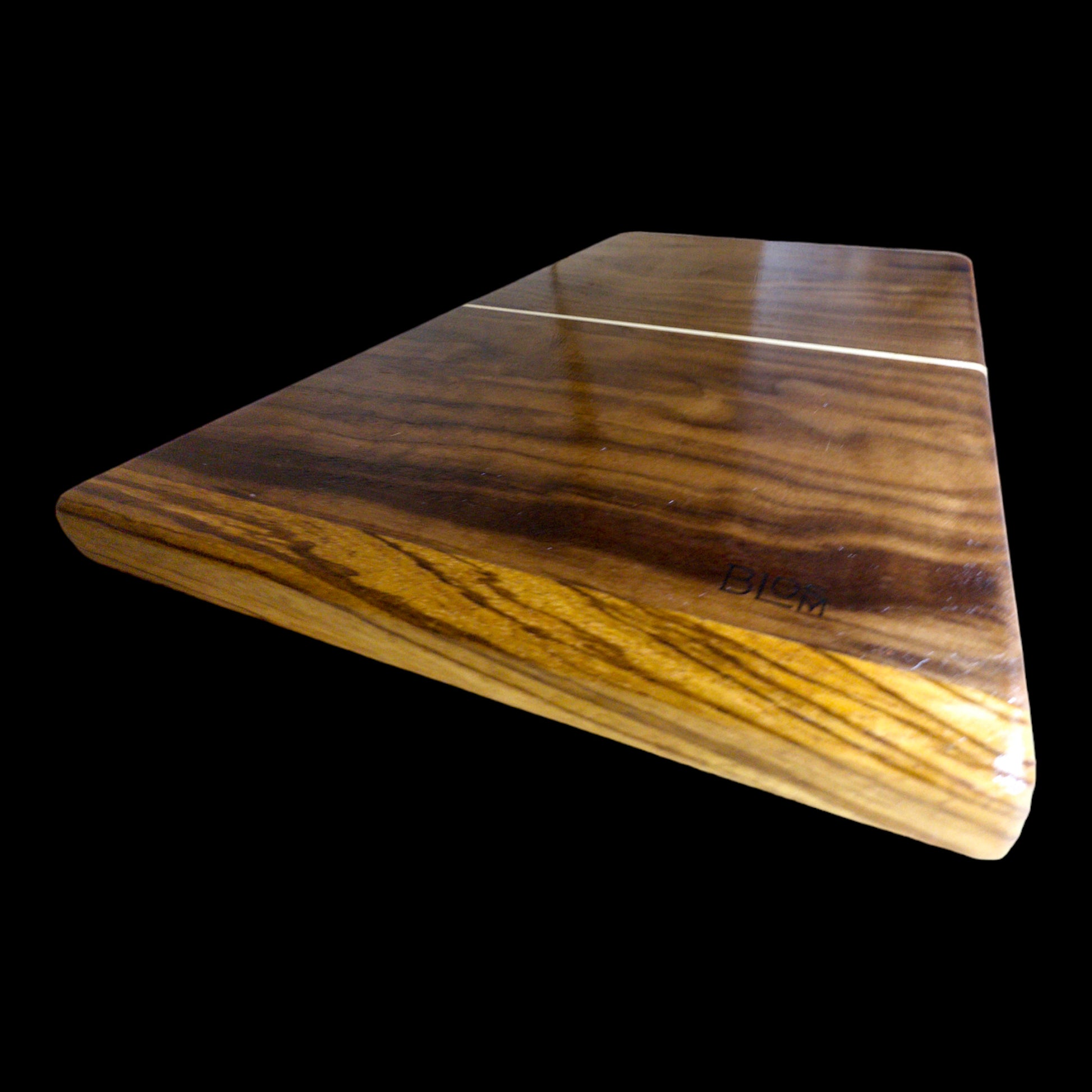 BLOSM | Original | Zebra Line | Cutting Board. Walnut, Maple and Zebra wood. Thick, 1in height x 18in x 12 in. Limited run. Elegant, luxury, unique design, artisan, high-end, handcrafted in USA. - BLOSM | Blossom Woodworking