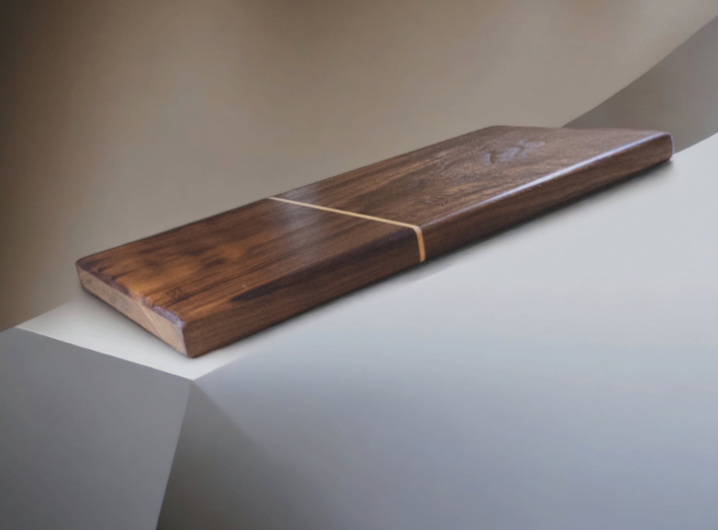 BLOSM | Original | Cutting Board. Walnut with maple inlay / insert. Thick, 1in height x 18in x 8.25in. Limited run design. Elegant luxury, unique design, artisan, high-end, handcrafted in USA. - BLOSM | Blossom Woodworking