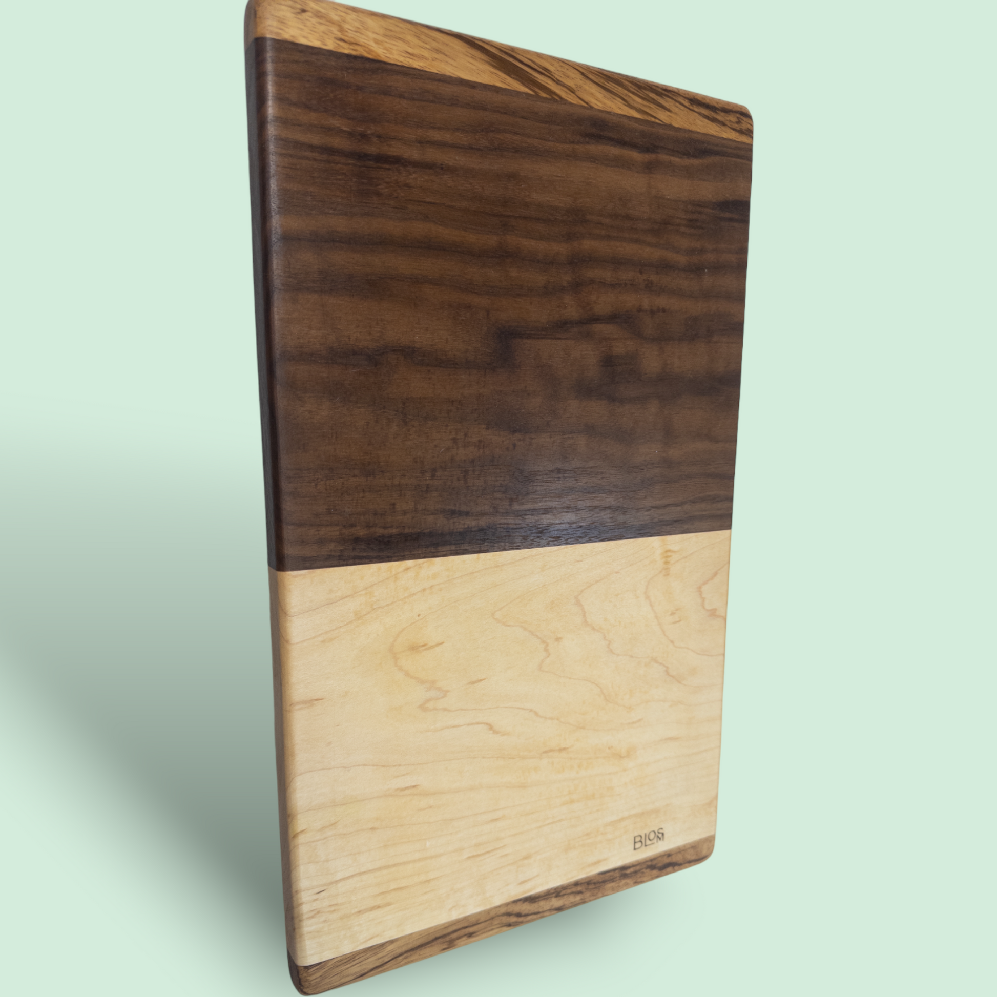 BLOSM | Original | Zebra Line | Cutting Board. Walnut, Maple and Zebra wood. Thick, 1in height x 18in x 10 in. Limited run. Elegant, luxury, unique design, artisan, high-end, handcrafted in USA. - BLOSM | Blossom Woodworking