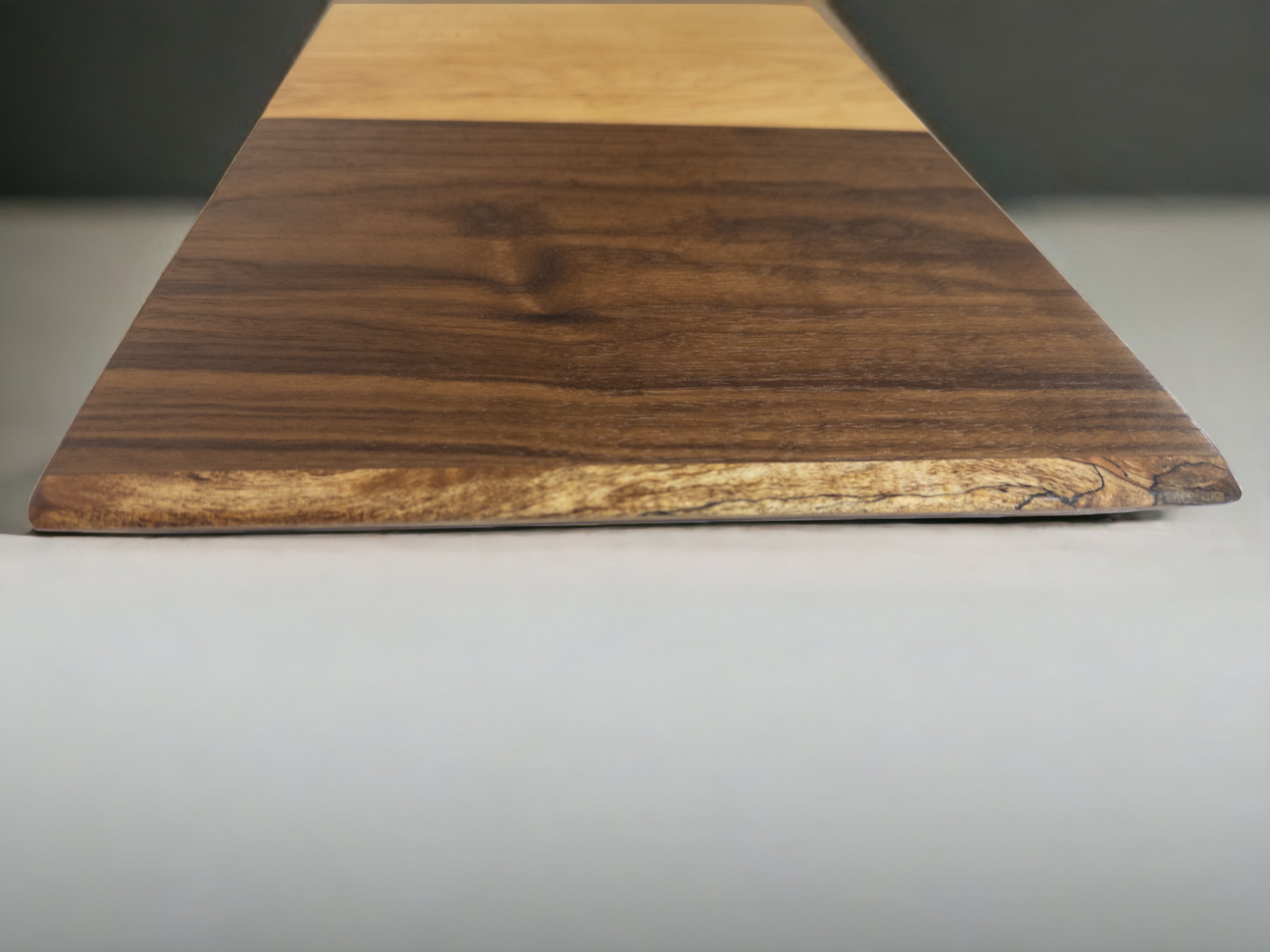 BLOSM | Original | Spalted Line | Cutting Board. Walnut, Maple and Spalted Maple. Thick, 20in x 12in x 1in. Limited run. Elegant, luxury, unique design, artisan, high-end, handcrafted in USA. - BLOSM | Blossom Woodworking