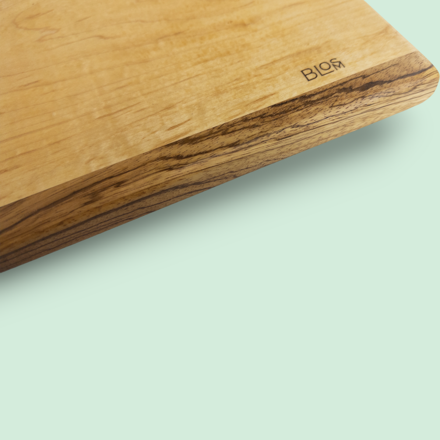 BLOSM | Original | Zebra Line | Cutting Board. Walnut, Maple and Zebra wood. Thick, 1in height x 18in x 10 in. Limited run. Elegant, luxury, unique design, artisan, high-end, handcrafted in USA. - BLOSM | Blossom Woodworking