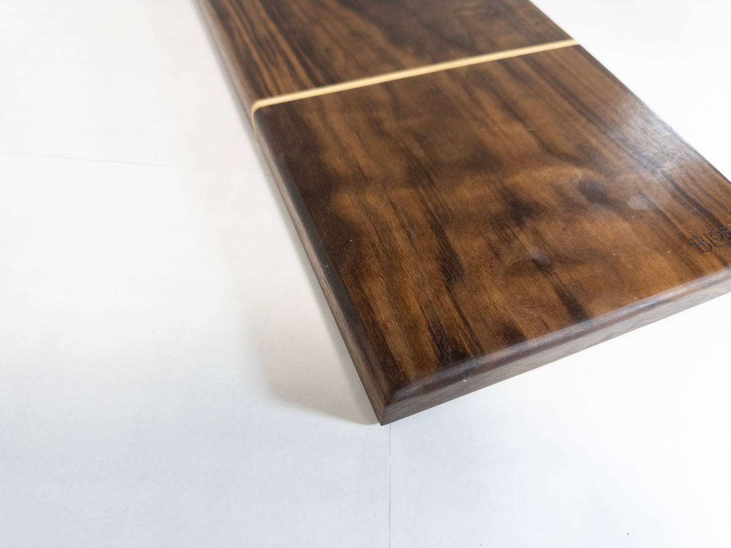 BLOSM | Original | Cutting Board. Walnut with maple inlay / insert. Thick, 1in height x 18in x 8.25in. Limited run design. Elegant luxury, unique design, artisan, high-end, handcrafted in USA. - BLOSM | Blossom Woodworking
