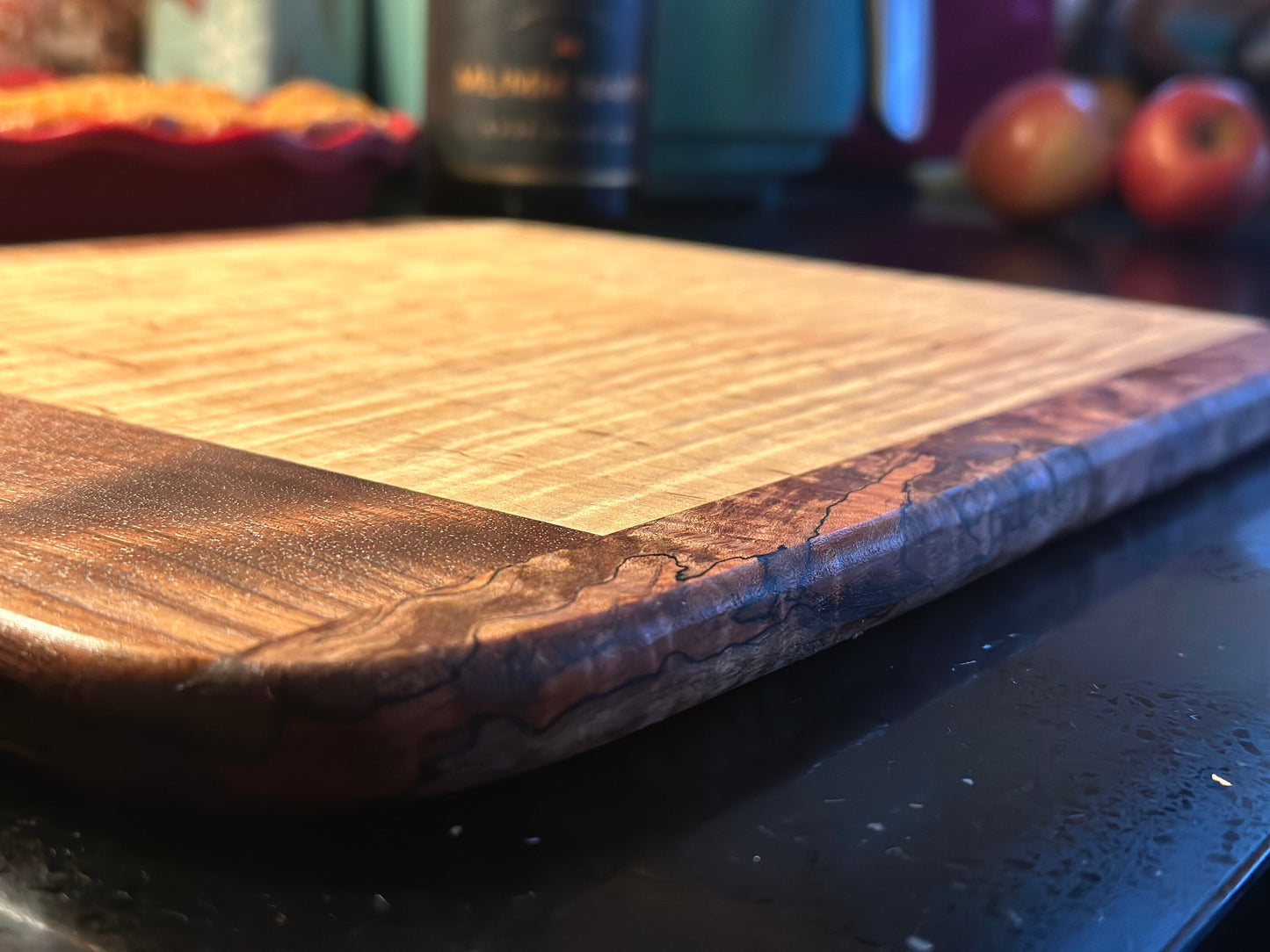 BLOSM | Spalted Maple, Walnut Cutting Board 19"x11.5" High end handcrafted, with a story. Limited run with Certificate of Authenticity.