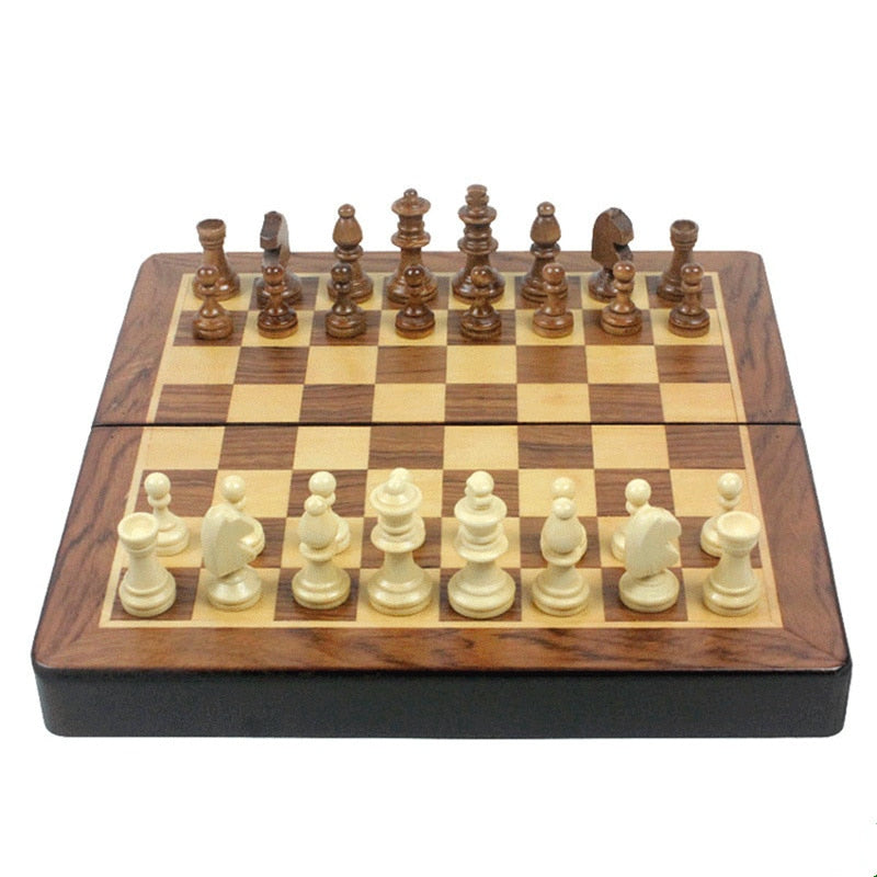 BLOSM | RECOMMENDATION: High End Chess Set Wooden + Two-in-one Checkers pieces. Solid Wood. Folding board with storage. - BLOSM | Blossom Woodworking