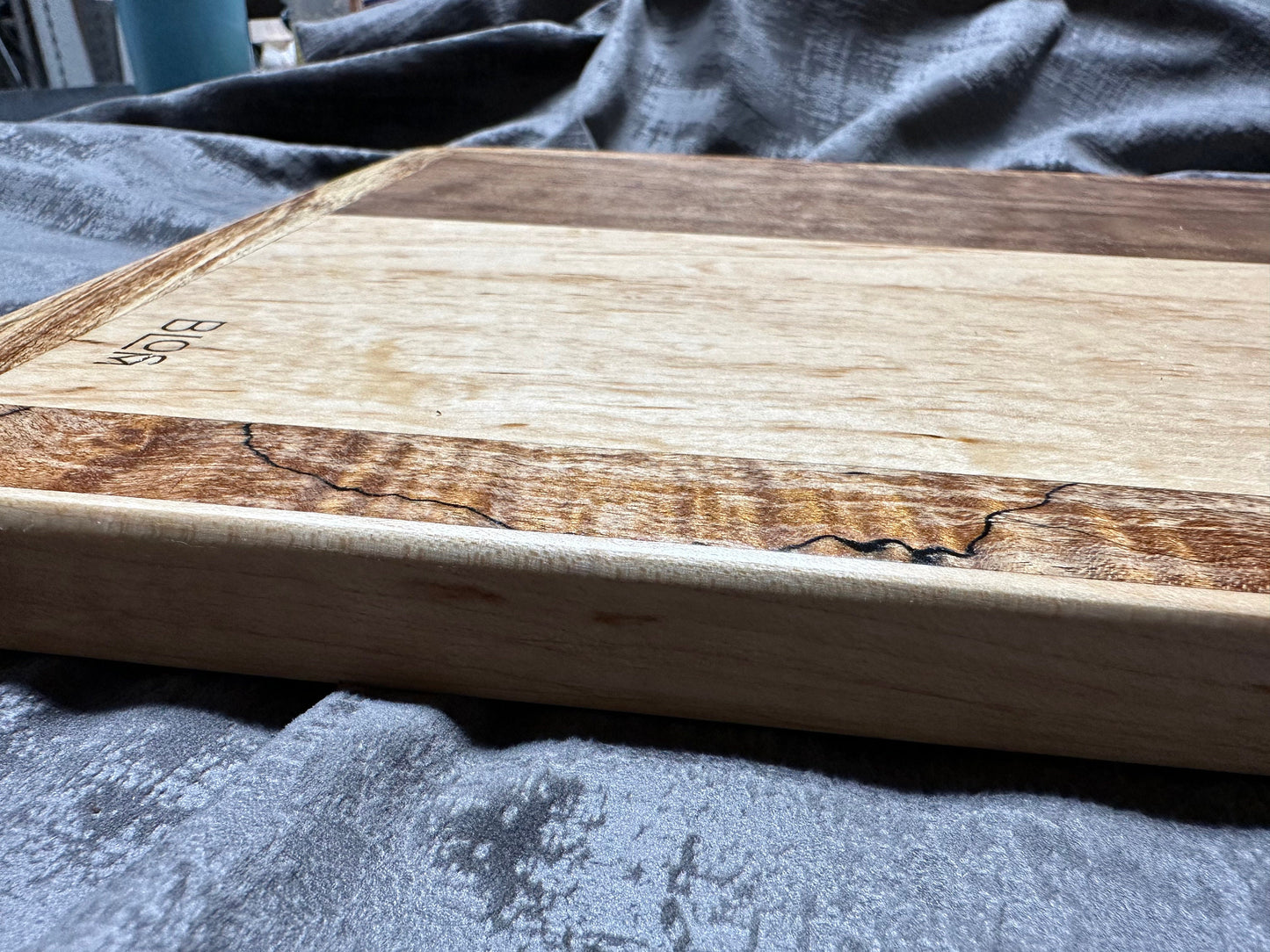 BLOSM | Limited Run. Spalted Maple, Walnut Cutting Board 23"x15" Large, unique, artisan, high end made to order, with a story. Certified.