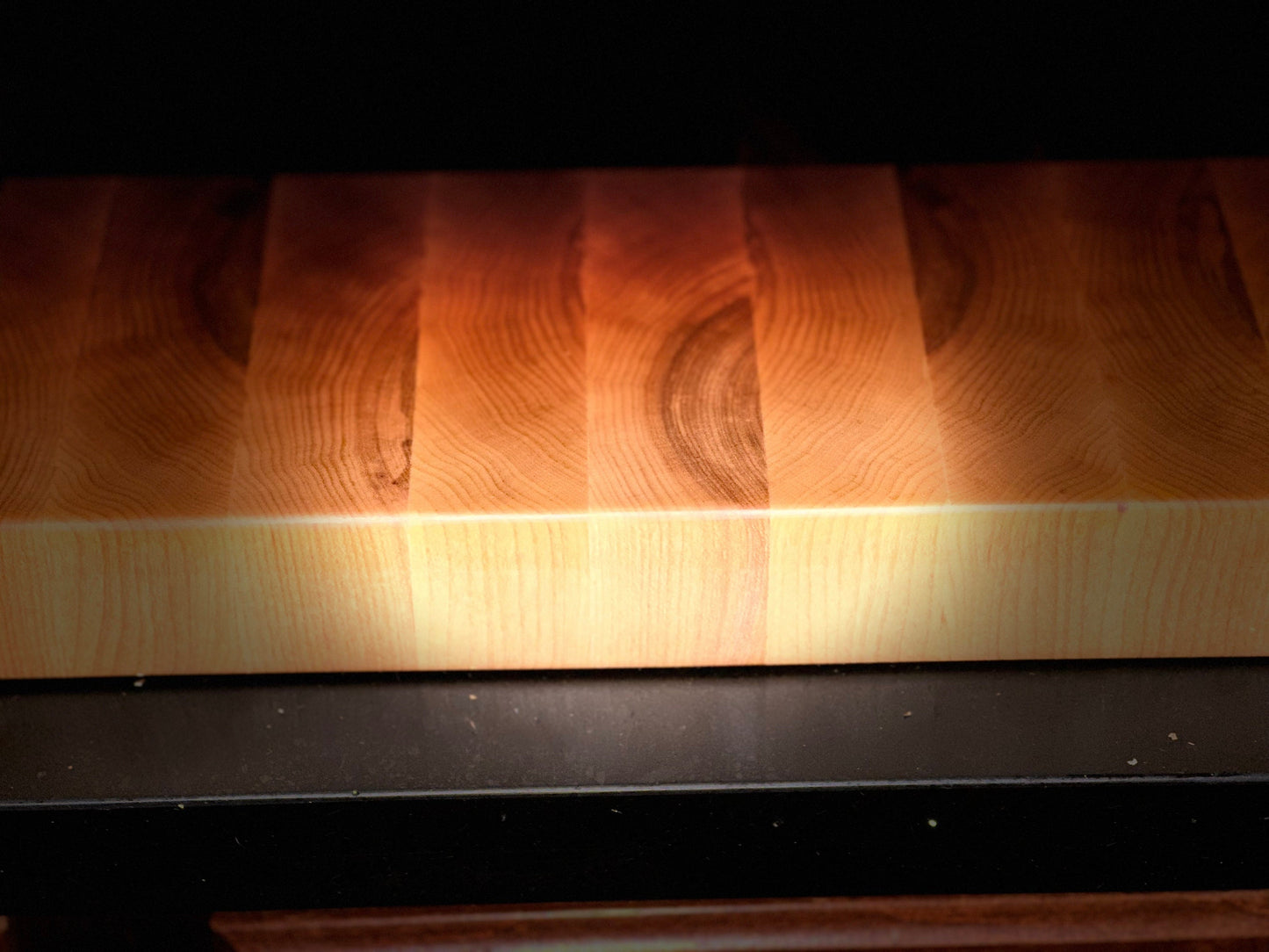 BLOSM | Zebra Edge Grain thick Cutting Board / Butchers Block 23"x15" +Walnut,Maple. Luxury, unique artisan, high-end handcrafted. Certified