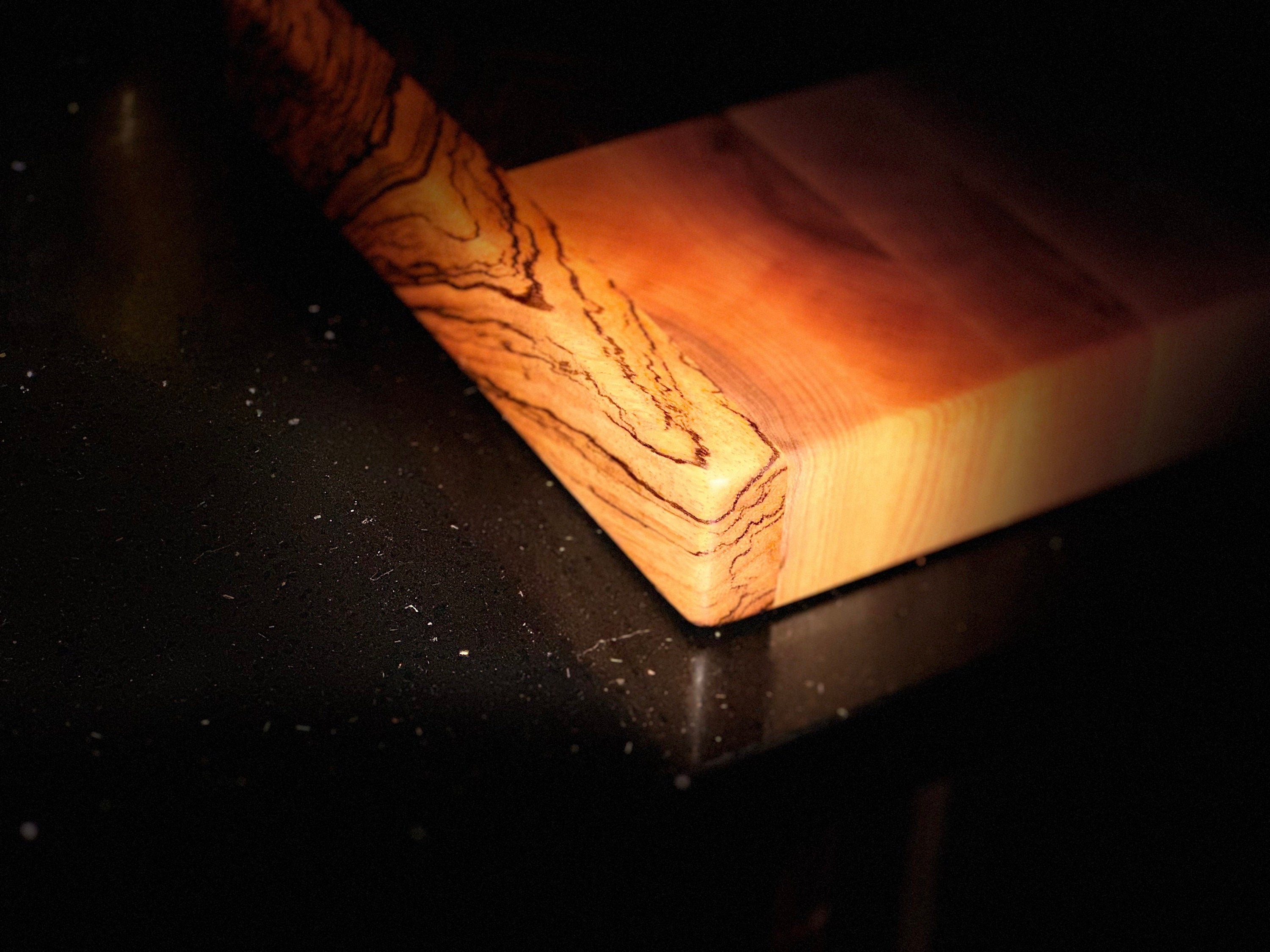 BLOSM | Zebra Edge Grain thick Cutting Board / Butchers Block 23"x15" +Walnut,Maple. Luxury, unique artisan, high-end handcrafted. Certified